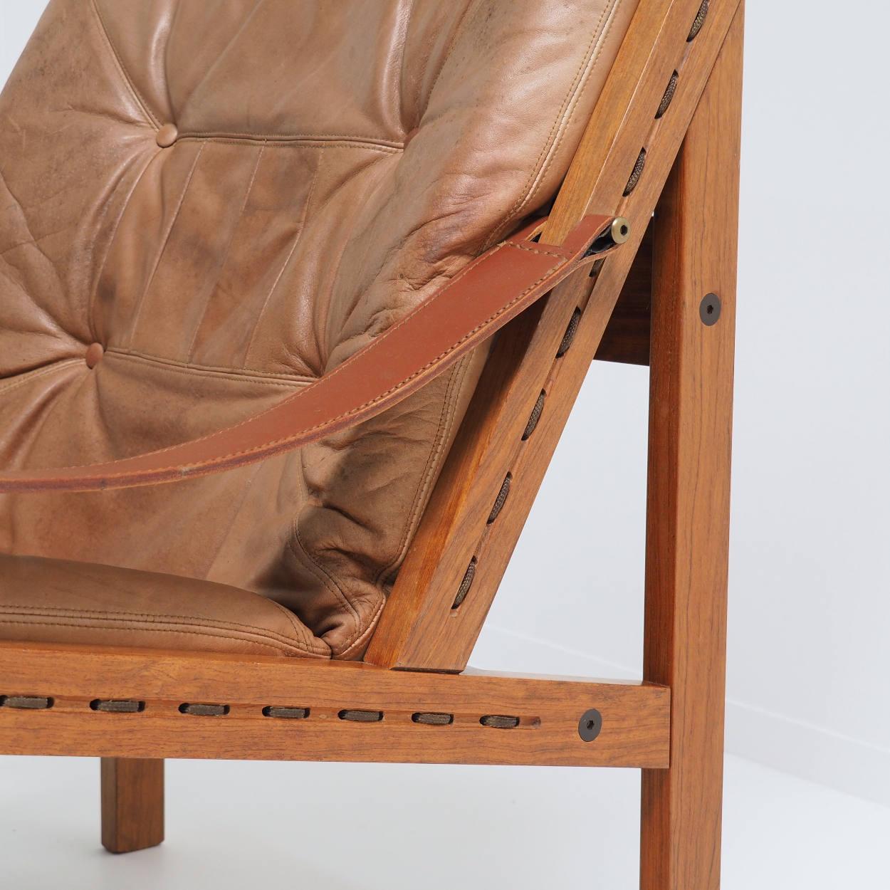 ‘Hunter Lounge Chair’ with Original Ottoman by Torbjørn Afdal, Norway 1962 For Sale 2