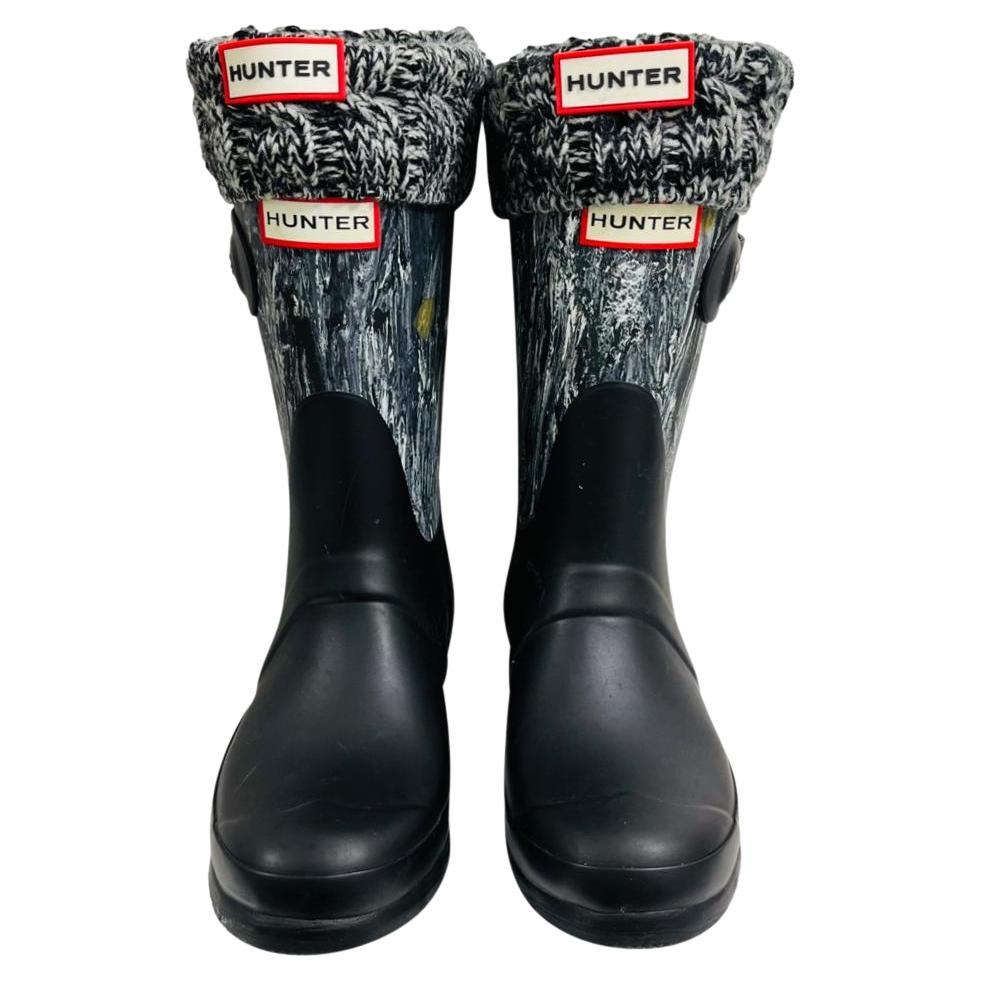 Hunter Original Short Marble Wellington Boots & Socks For Sale