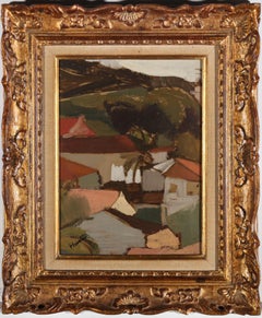 Hunter - Scottish School Mid 20th Century Oil, Houses on the Hillside