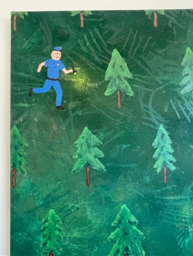 When Hell Freezes Over - Green Figurative Painting by Hunter Potter