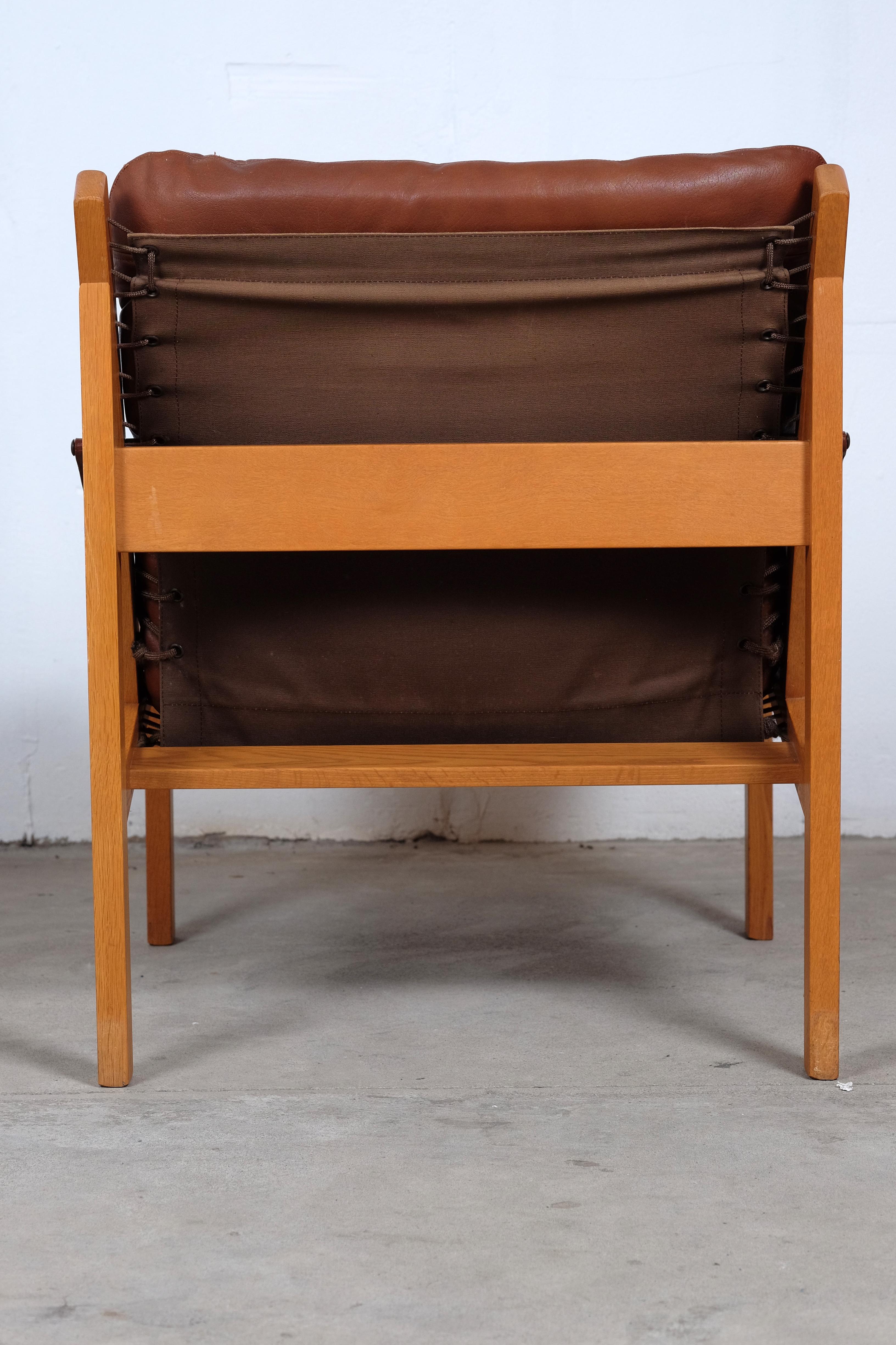 Oak Hunter Safari Chairs by Torbjörn Afdal for Bruksbo Norwegen, 1960s For Sale