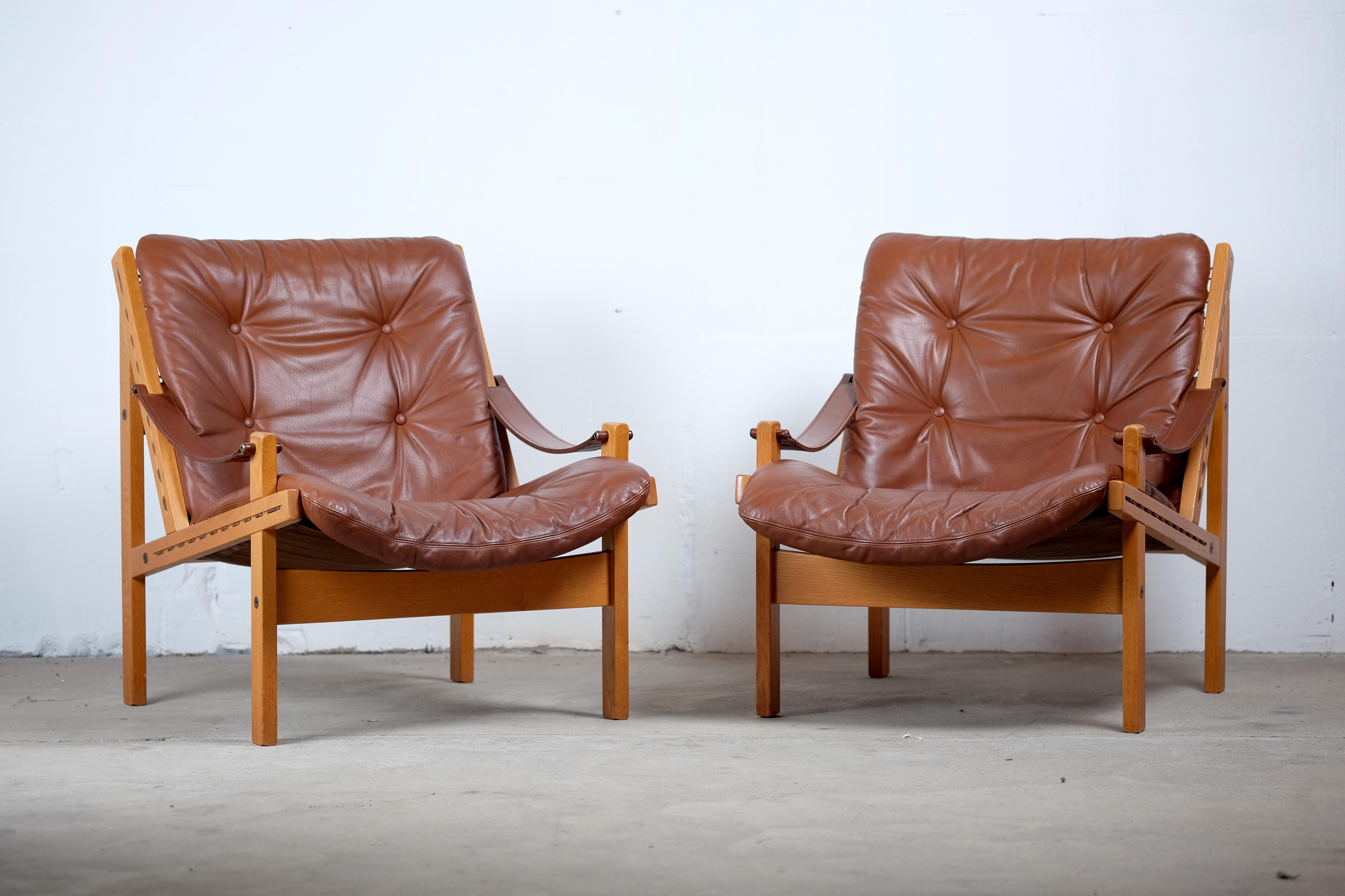 Hunter Safari Chairs by Torbjörn Afdal for Bruksbo Norwegen, 1960s For Sale 1
