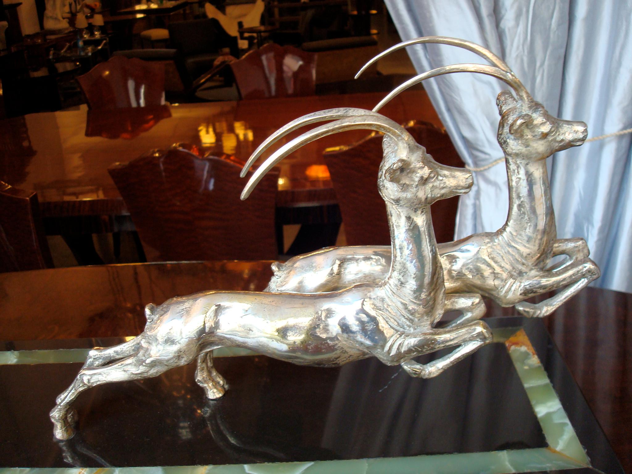 Hunter with Deer Attributed to Amadeo Gennarelli, Italian, Art Deco For Sale 2
