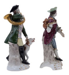 Hunters, Ancient Polychrome Porcelains, Real Fabrica Napoli, 1800