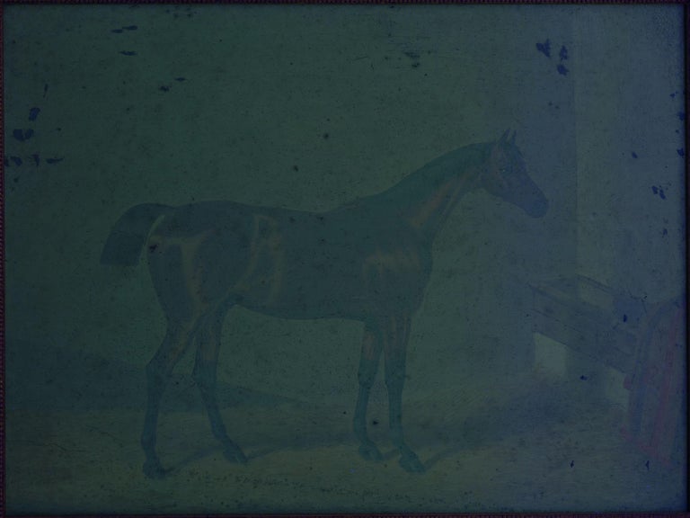 Hunters In Stable Antique English Oil Paintings Of Horses Set Of