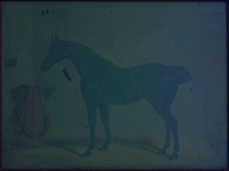 Hunters In Stable Antique English Oil Paintings Of Horses Set Of