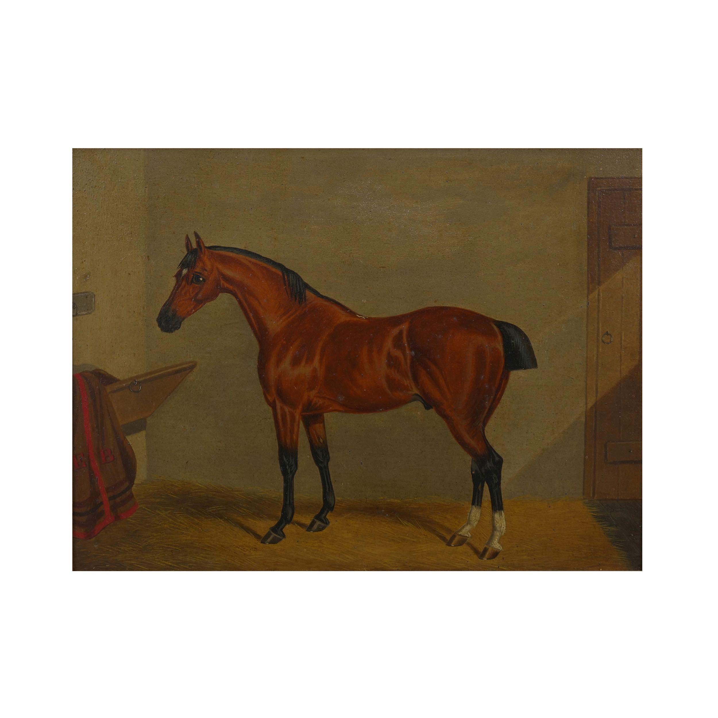 A fine set of matched of seven equestrian paintings of 