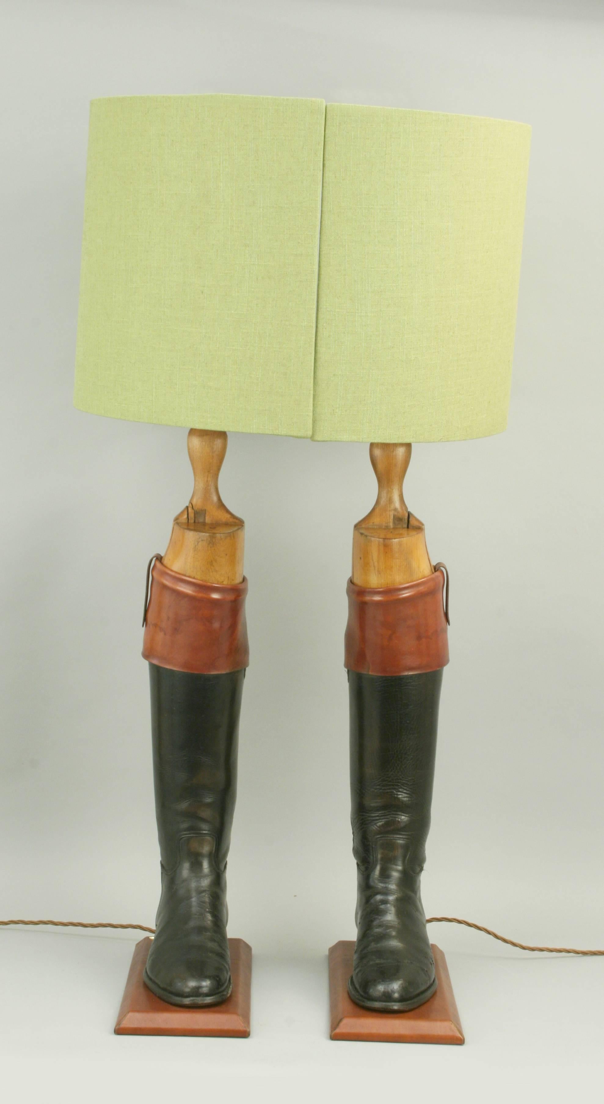 English Hunting Boot Lamps