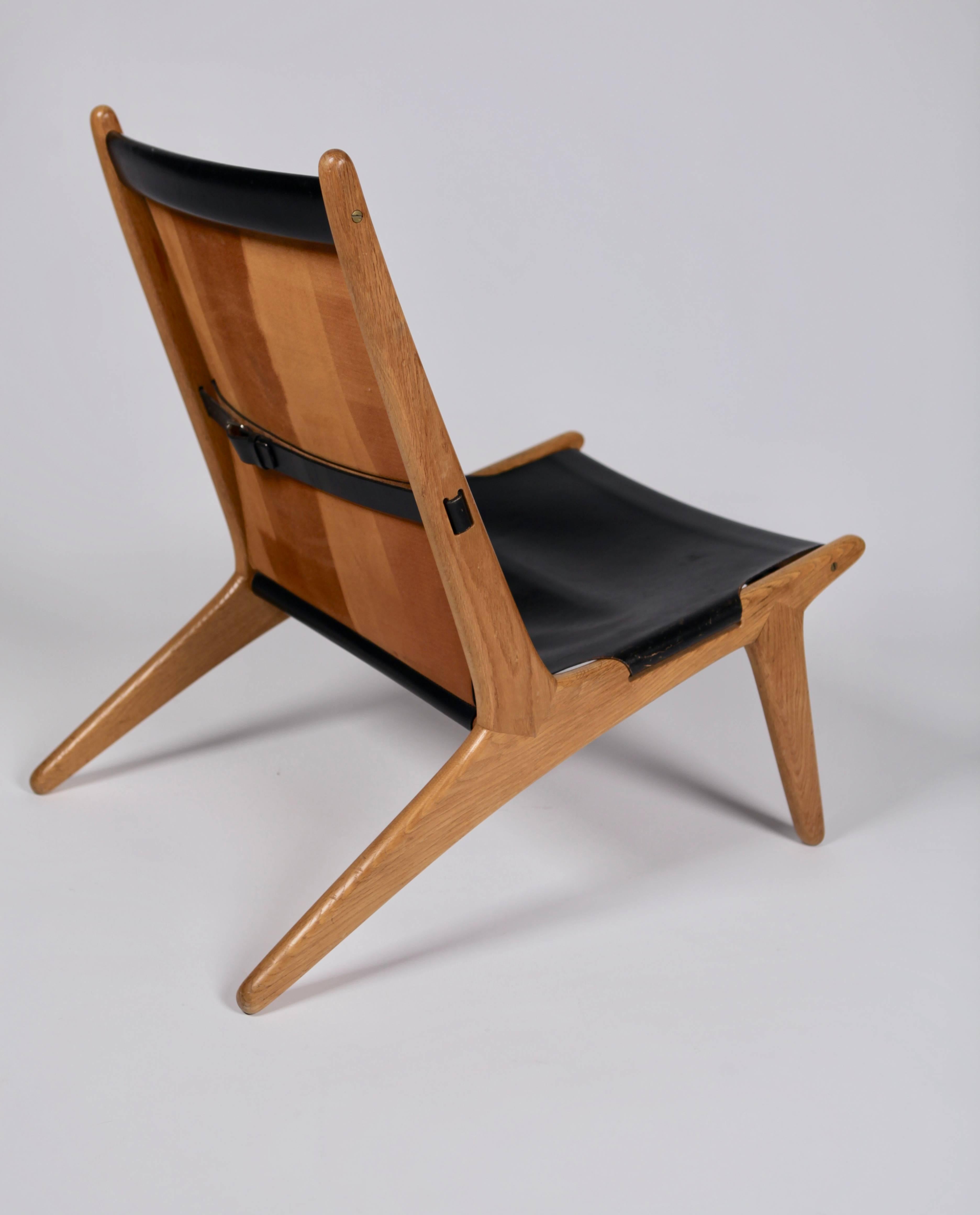 Scandinavian Modern Hunting Chair by Uno & Östen Kristiansson for Luxus, Sweden, 1954