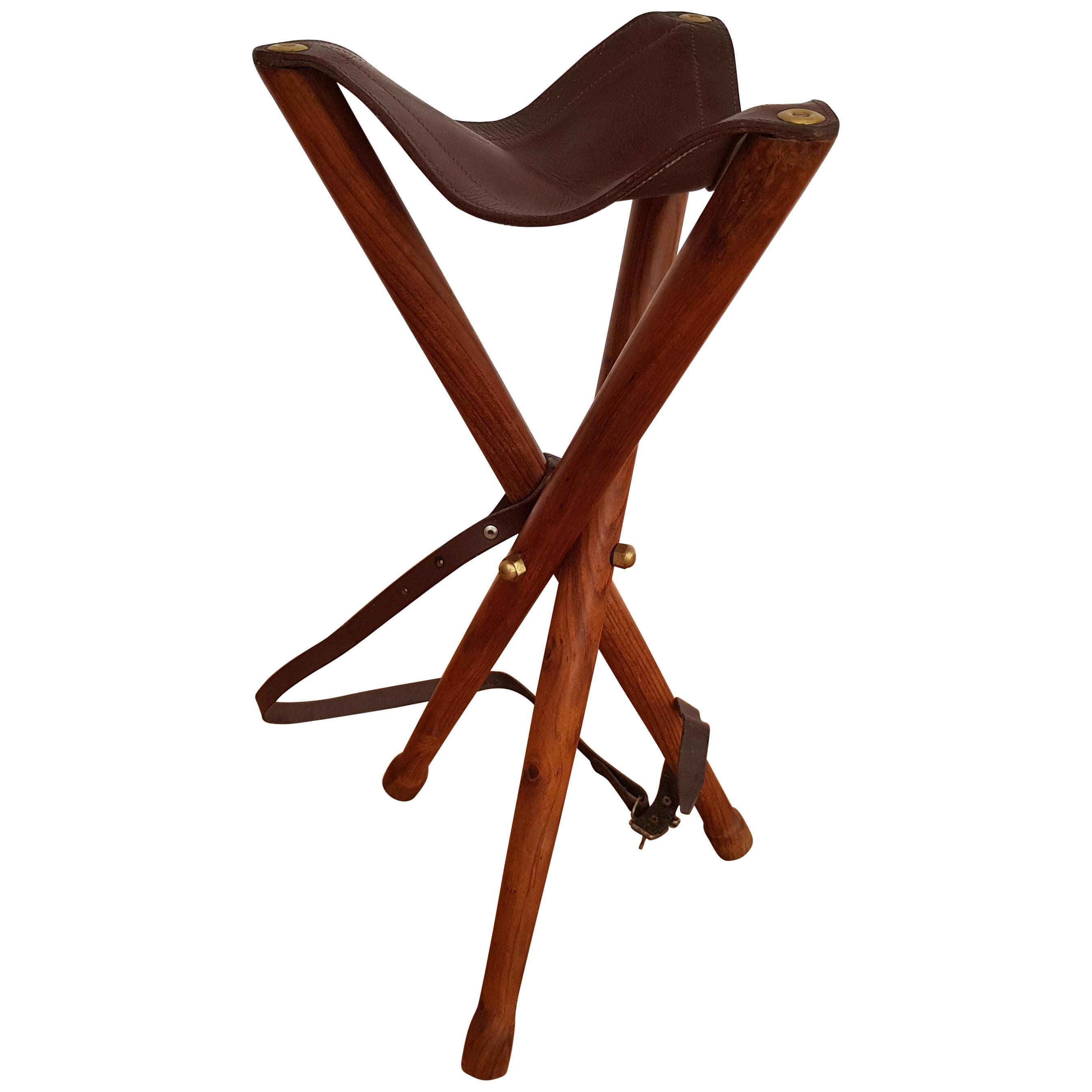 Hunting Chair, Danish Design, Teak Wood, Leather