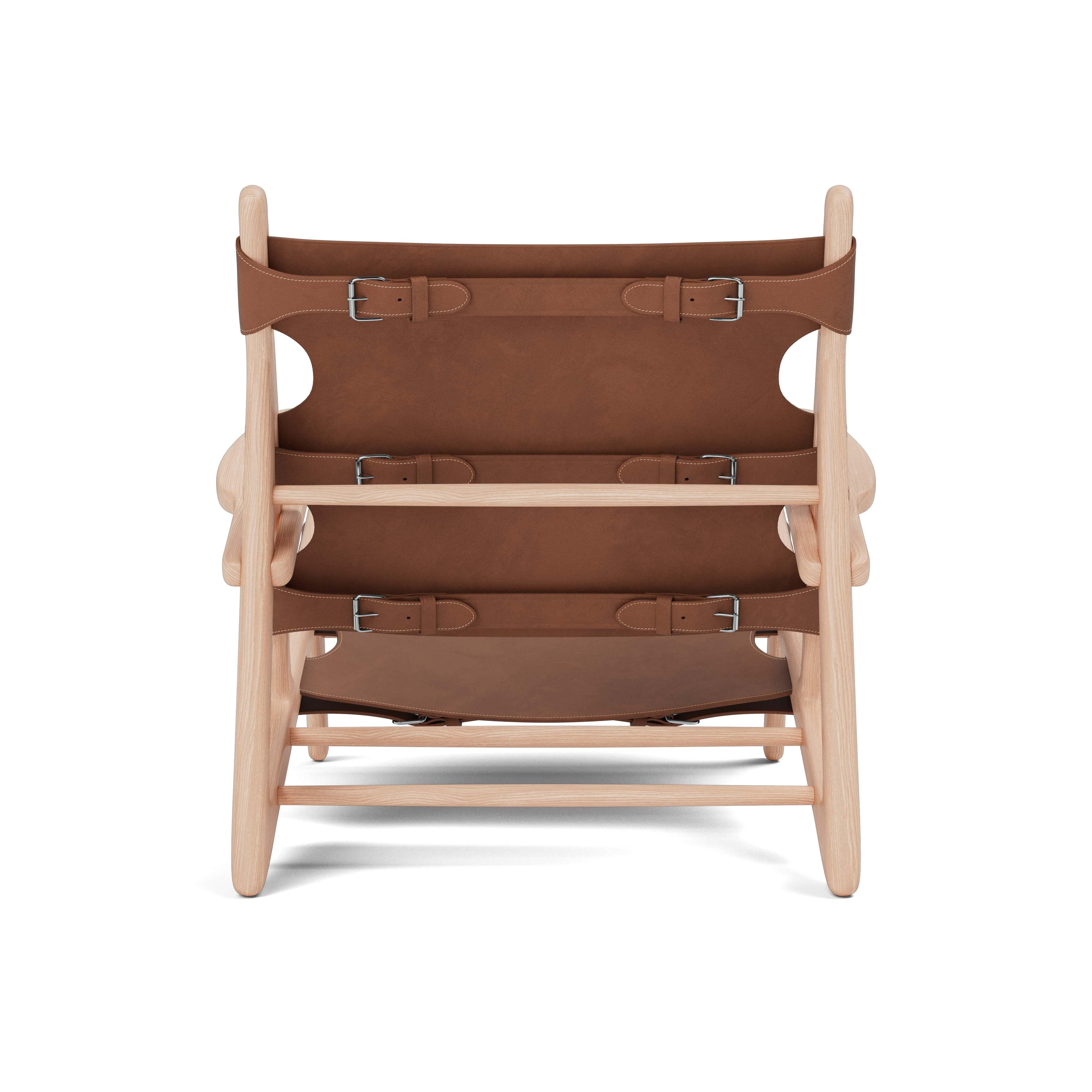 Hunting Chair in Light Oiled Oak/Cognac Leather by Børge Mogensen for Fredericia In New Condition For Sale In Dubai, AE