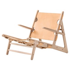 The Hunting Chair in Soap Oak/Natural Leather by Børge Mogensen for Fredericia