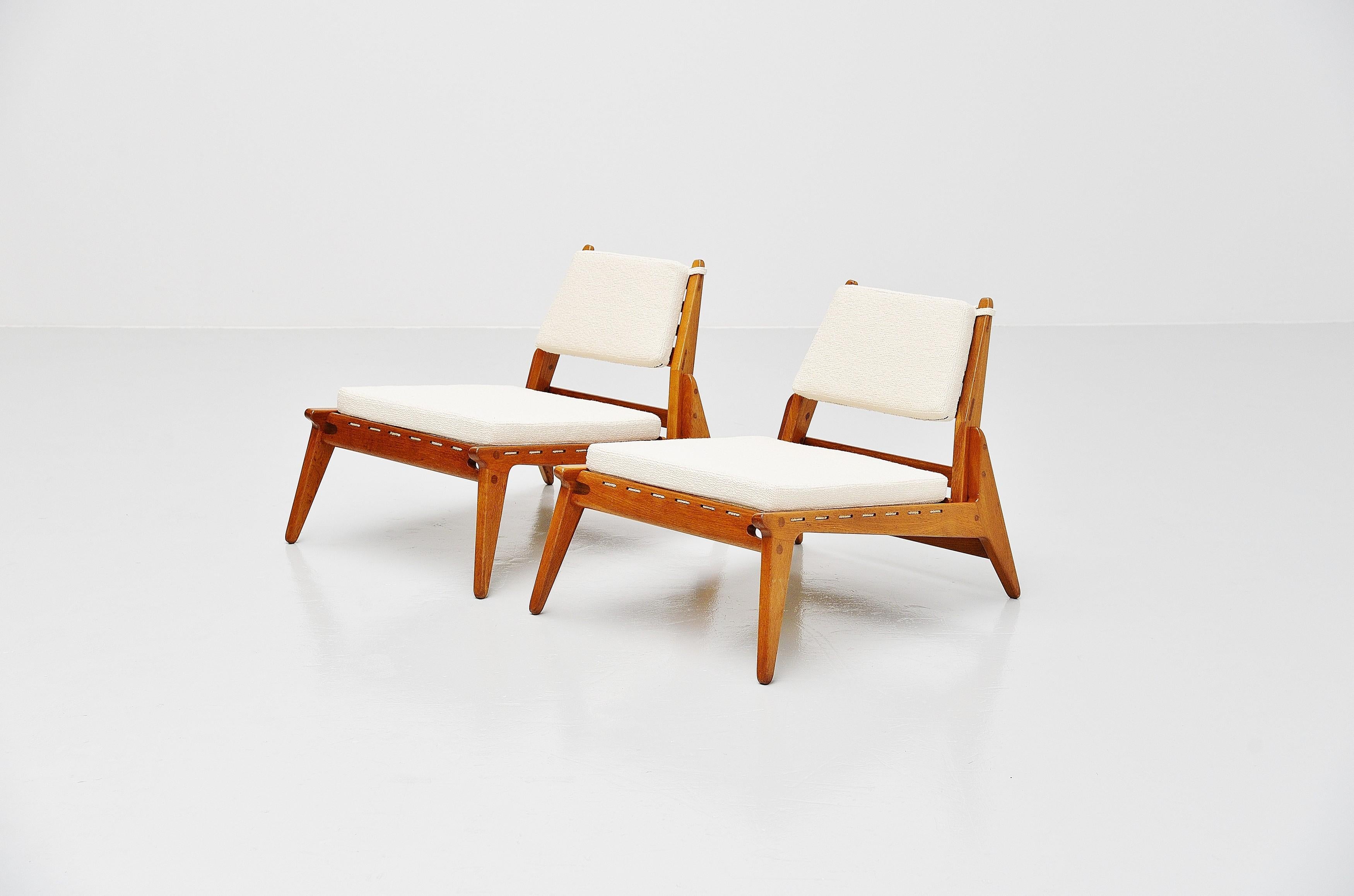 Swedish Hunting Chairs in Oak and Rope Made in Sweden, 1960