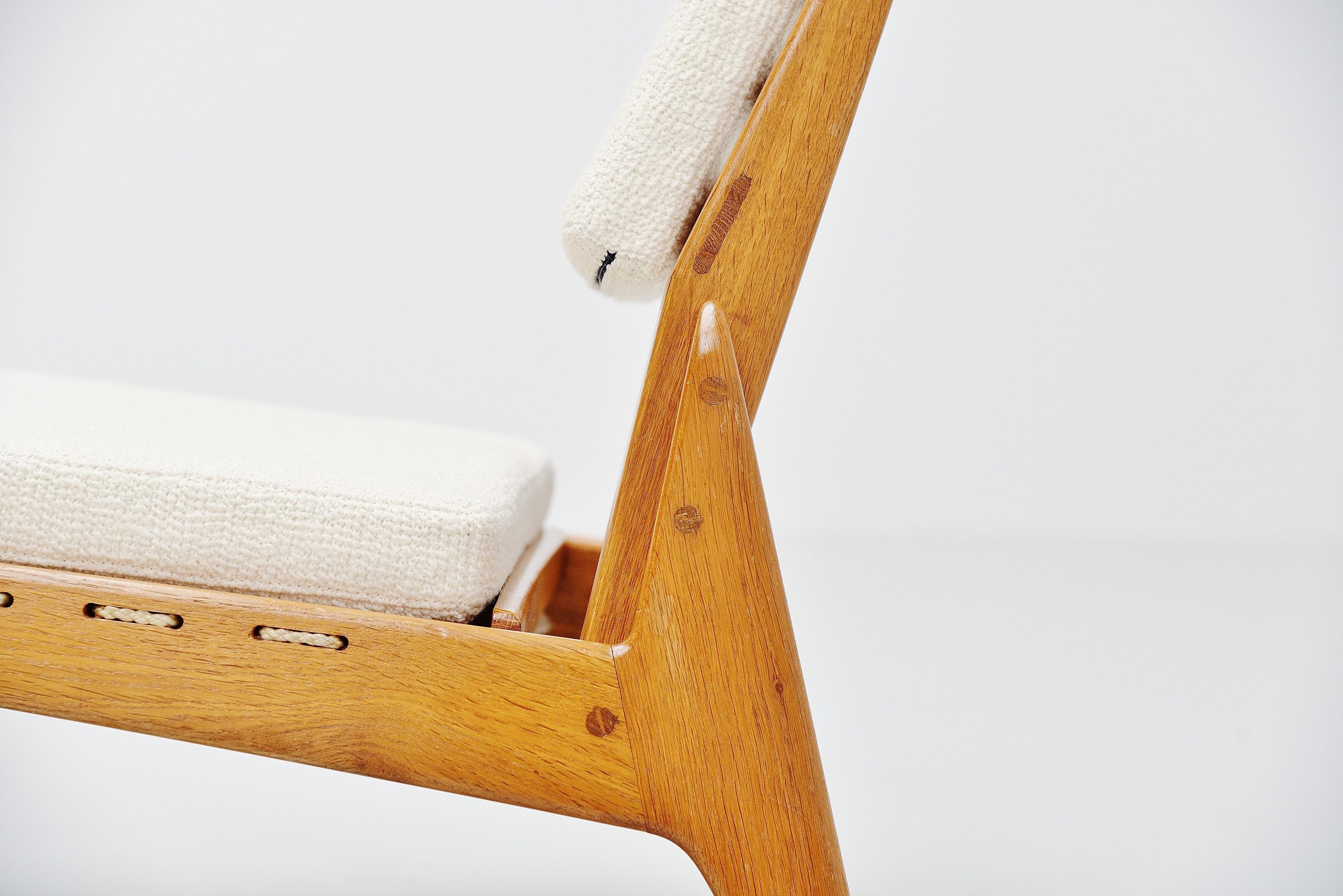 Mid-20th Century Hunting Chairs in Oak and Rope Made in Sweden, 1960