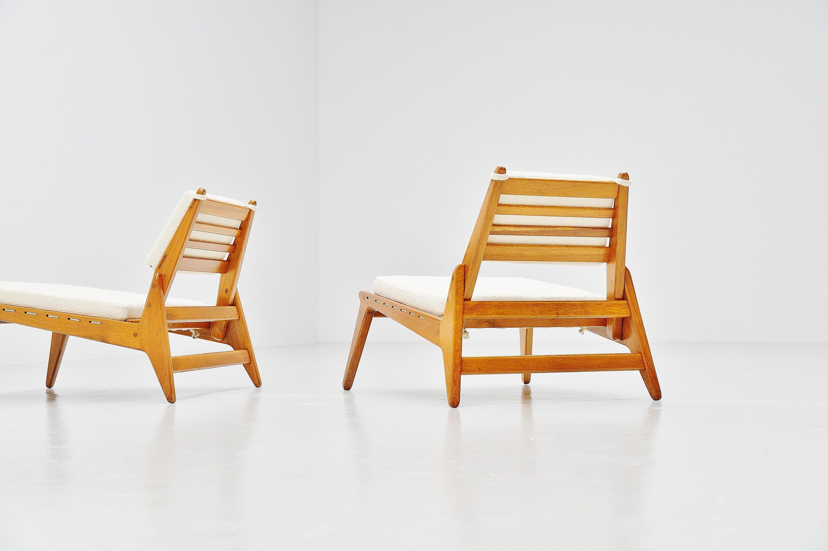 Hunting Chairs in Oak and Rope Made in Sweden, 1960 1