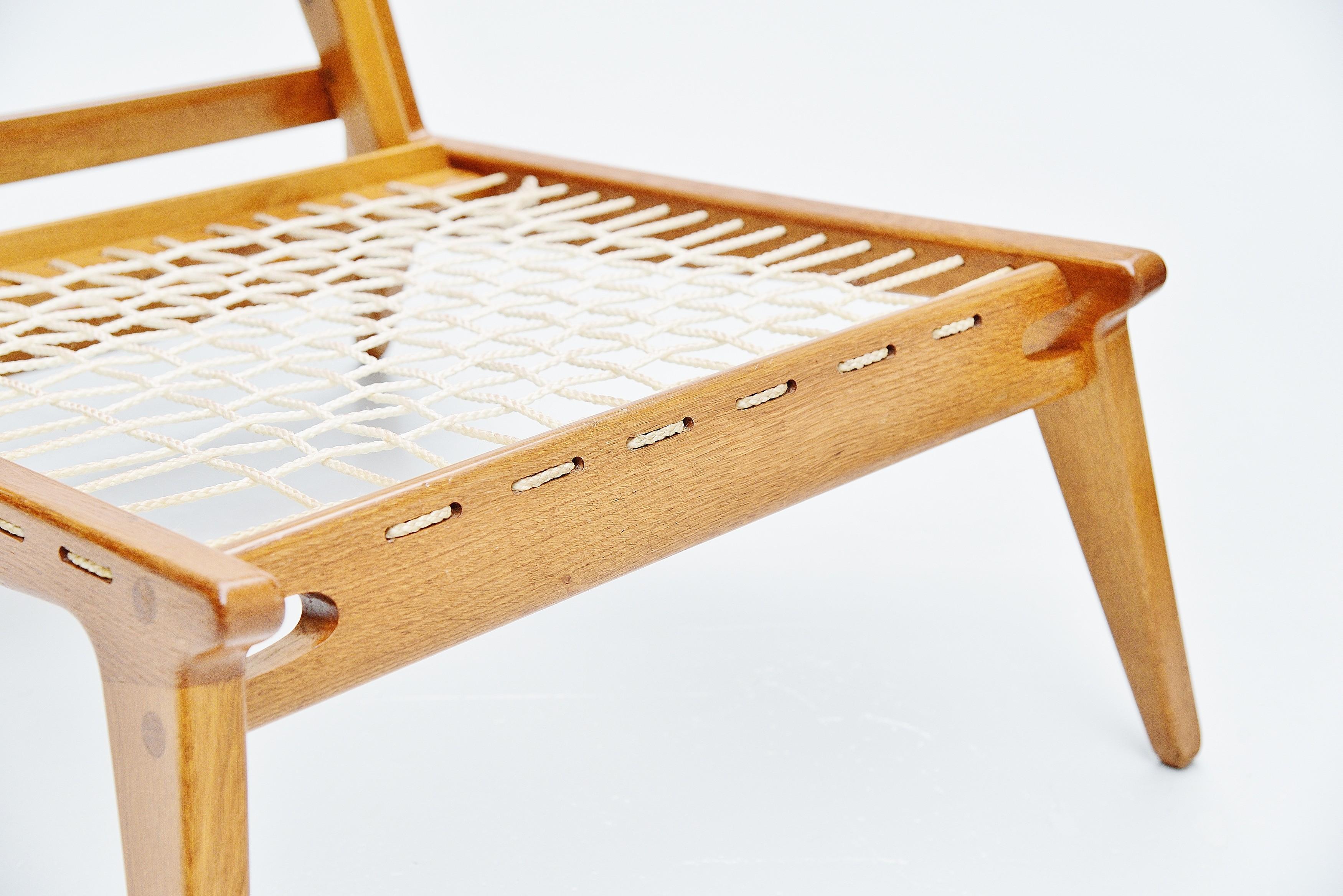 Hunting Chairs in Oak and Rope Made in Sweden, 1960 2