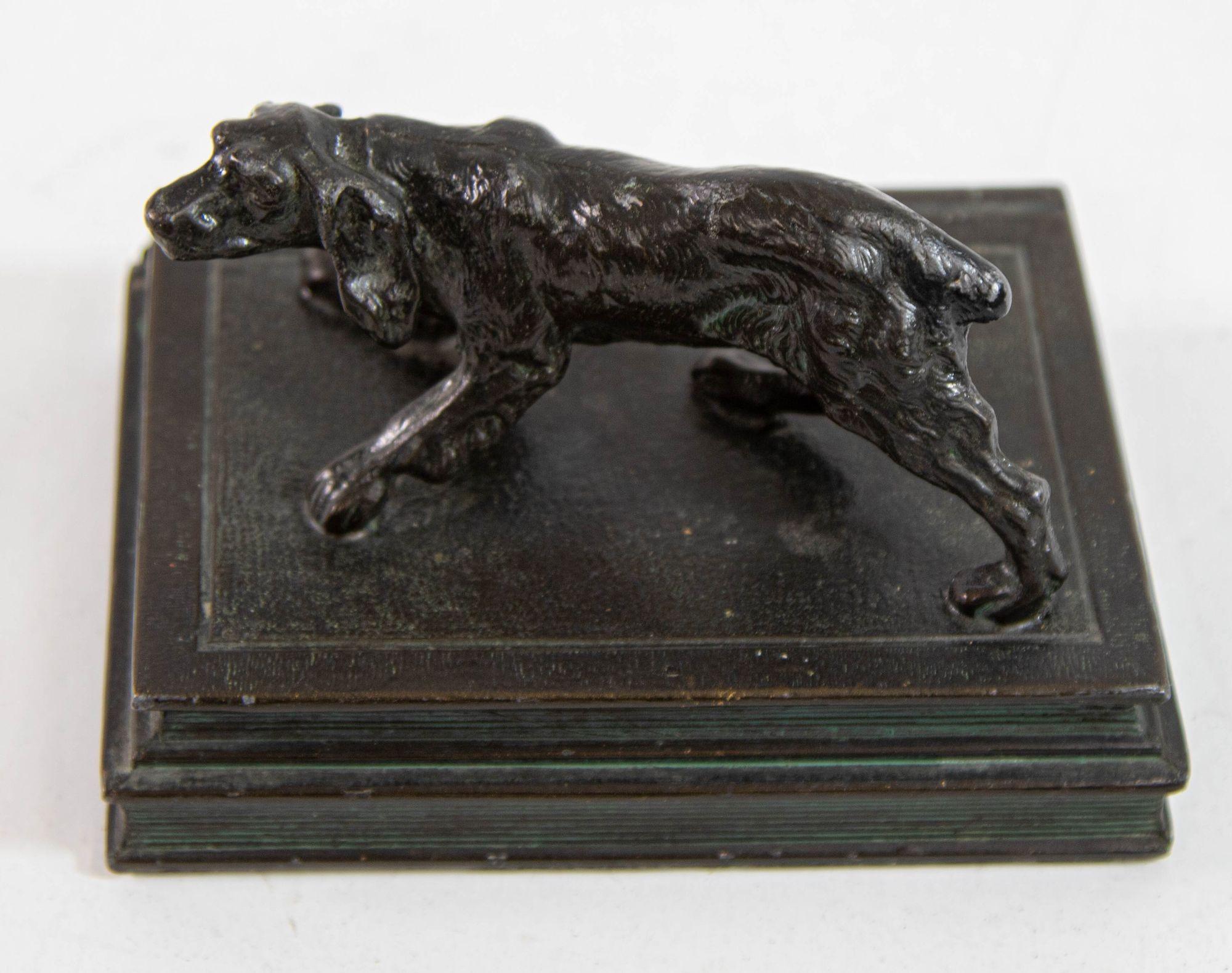 Hunting Dog Bronze Sculpture of a Dog in Jules Moigniez Style In Good Condition For Sale In North Hollywood, CA