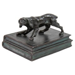 Retro Hunting Dog Bronze Sculpture of a Dog in Jules Moigniez Style