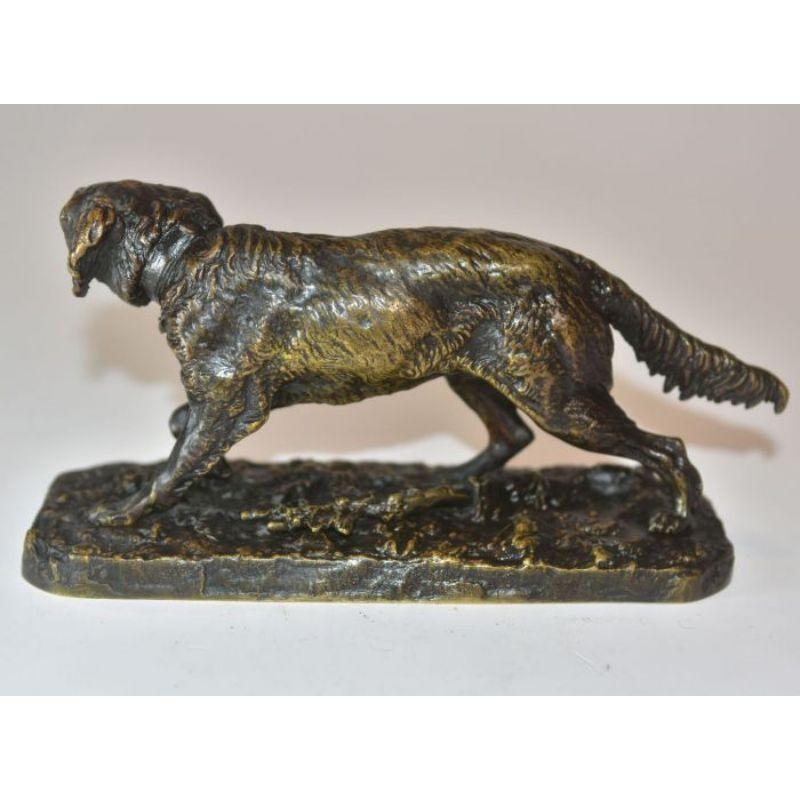 Hunting dog by Pierre-Jules Mêne (1810-1879) probably a space spaniel dimensions length 19 cm or 2 cm high and 8 cm deep late 19th century.

Additional information:
Material: bronze
Artist: Pierre-Jules Mene (1810-1879)