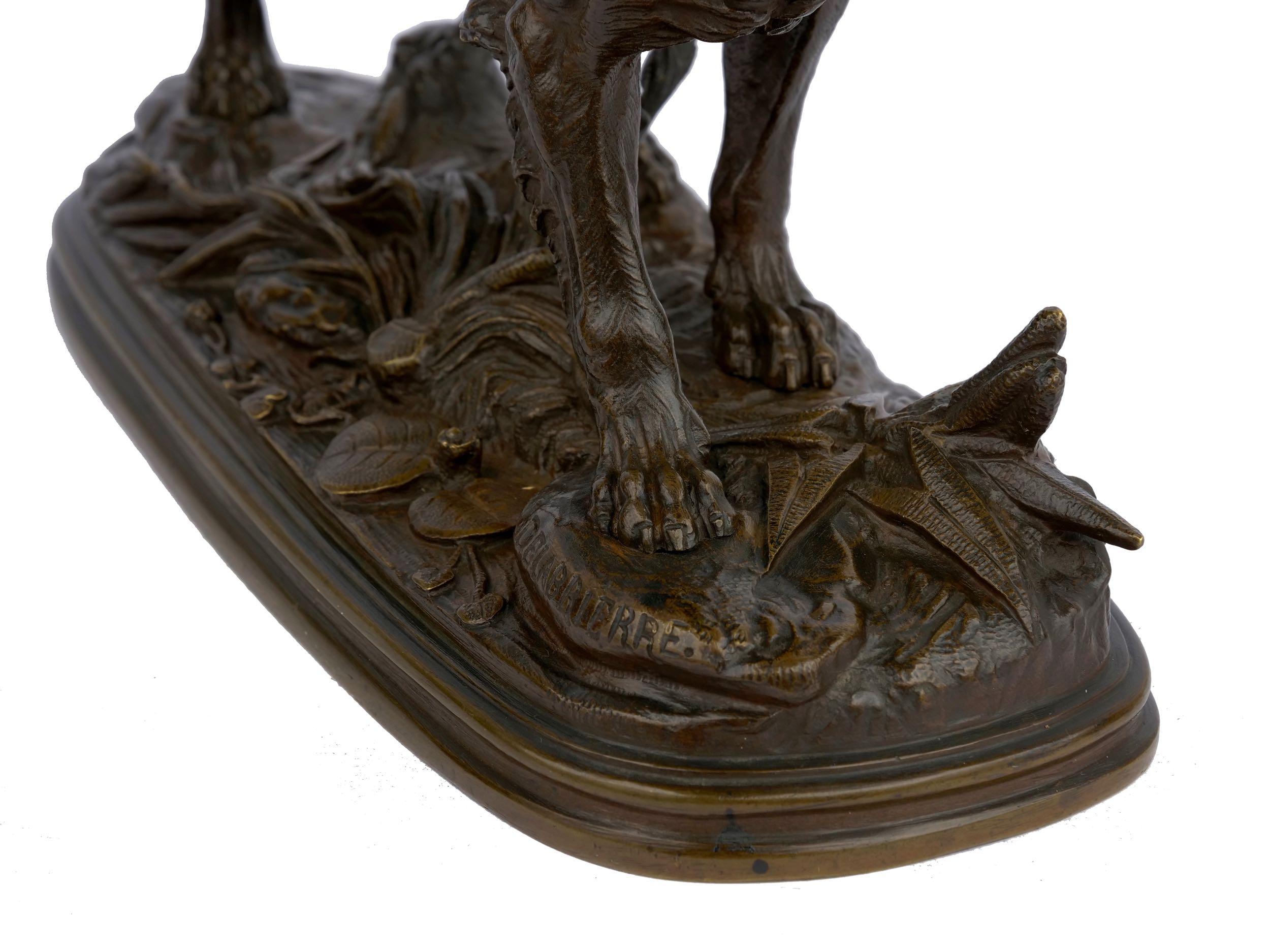 “Hunting Dog” French Bronze Sculpture by Paul-Edouard Delabrierre, circa 1870 5