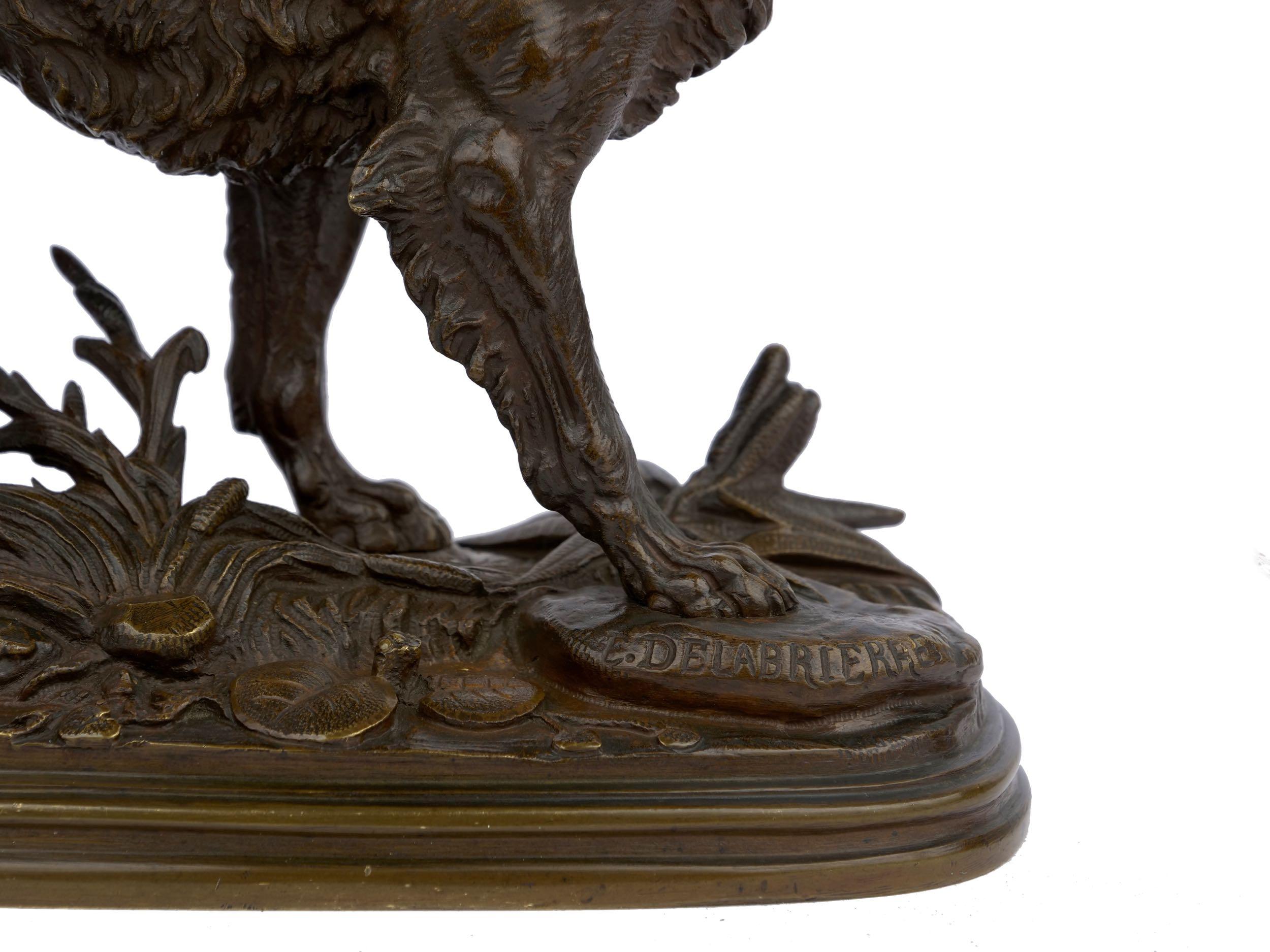 “Hunting Dog” French Bronze Sculpture by Paul-Edouard Delabrierre, circa 1870 11