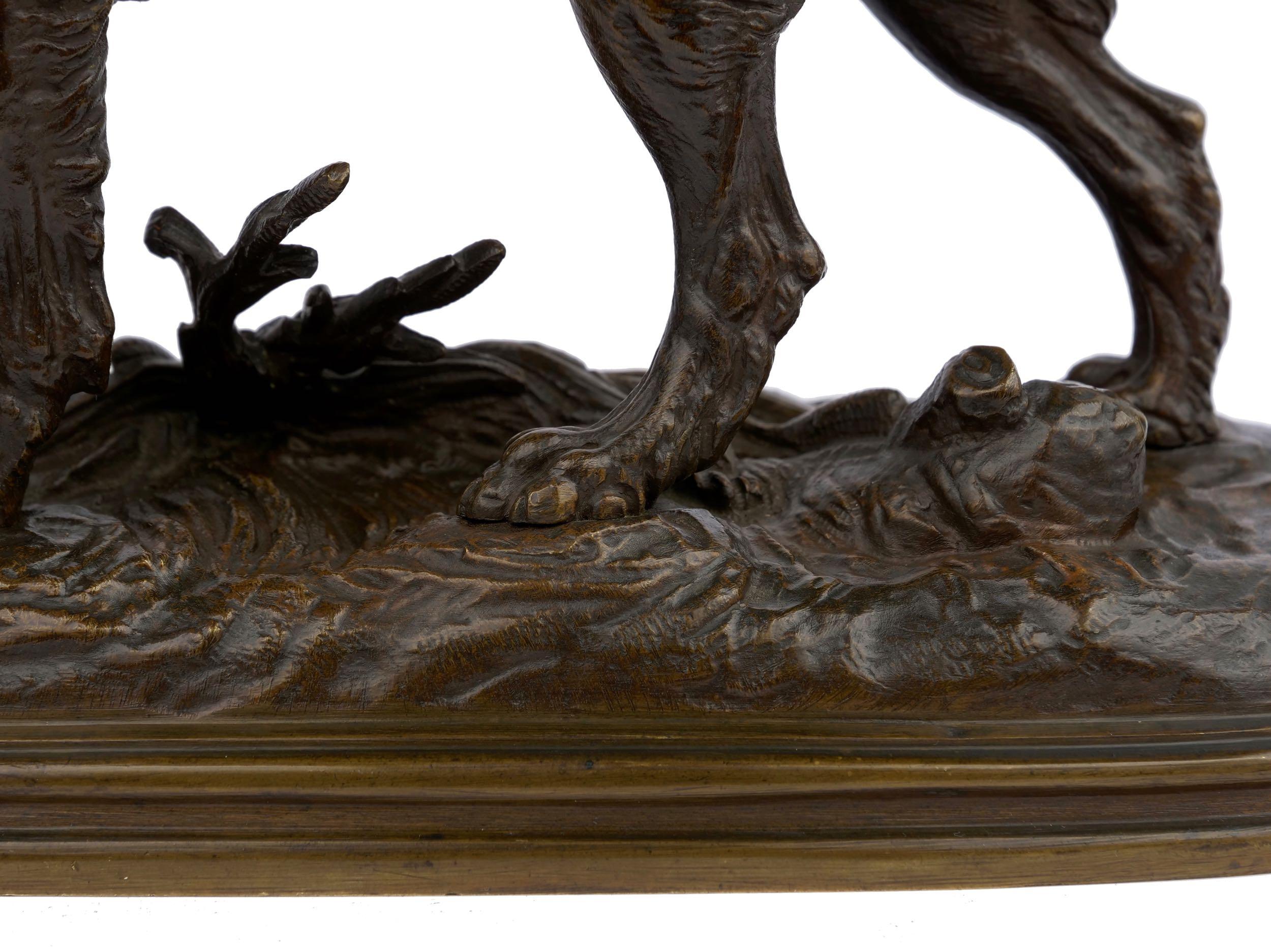 “Hunting Dog” French Bronze Sculpture by Paul-Edouard Delabrierre, circa 1870 14