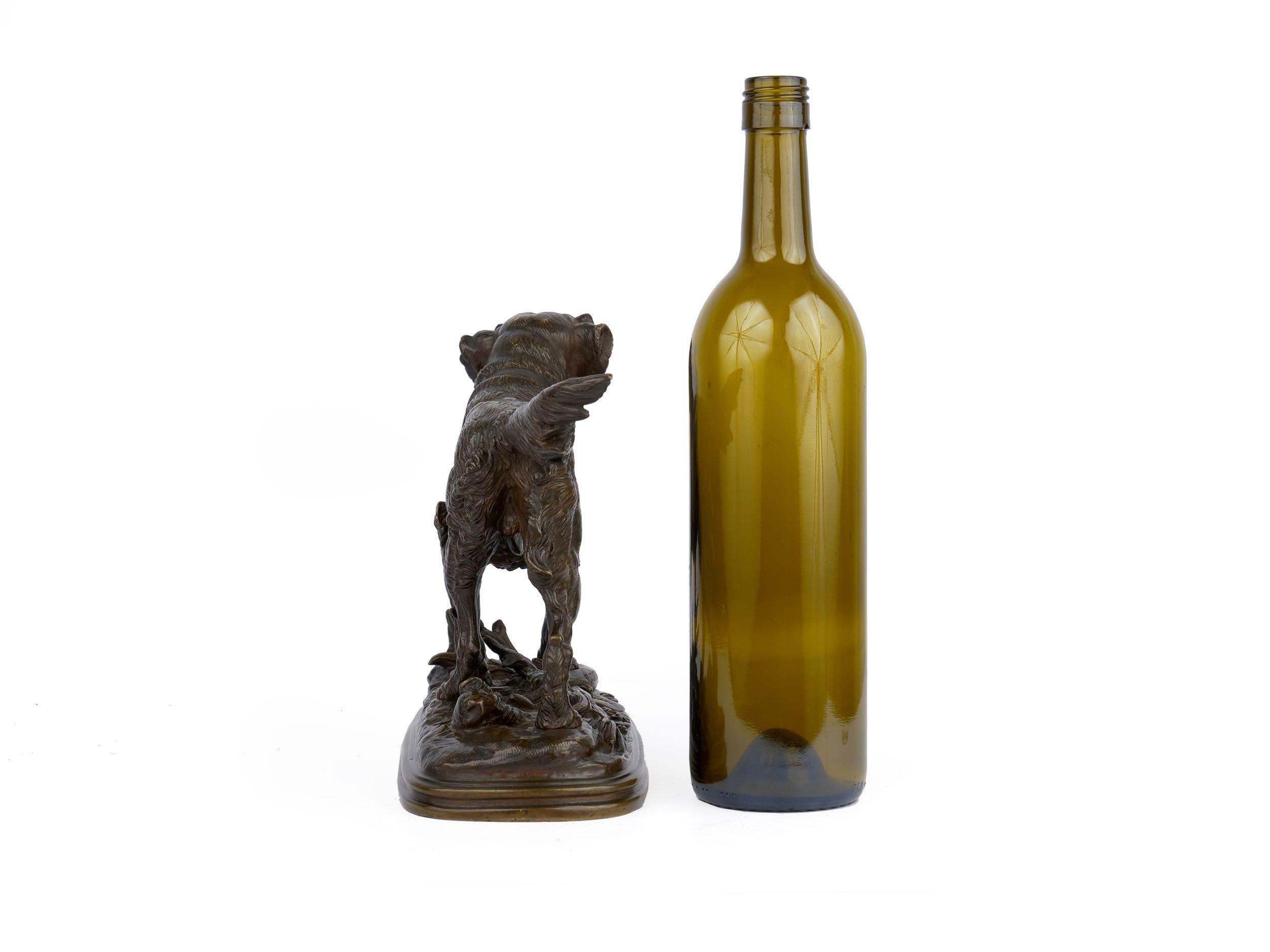 19th Century “Hunting Dog” French Bronze Sculpture by Paul-Edouard Delabrierre, circa 1870
