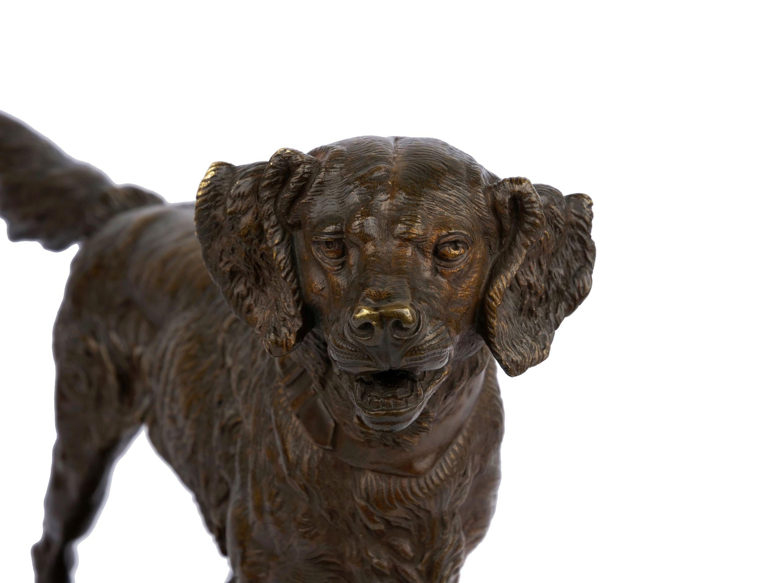 “Hunting Dog” French Bronze Sculpture by Paul-Edouard Delabrierre, circa 1870 1