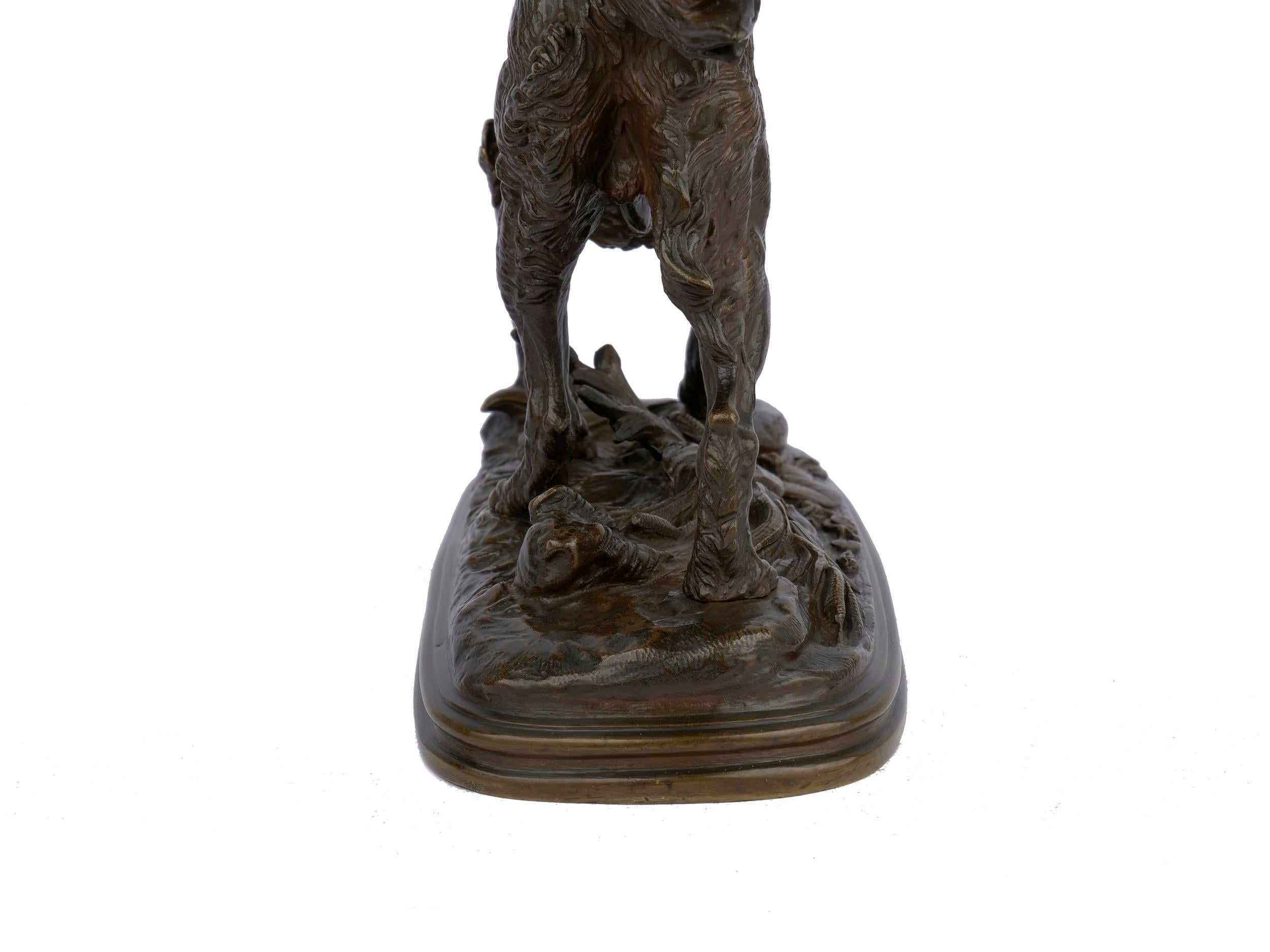 “Hunting Dog” French Bronze Sculpture by Paul-Edouard Delabrierre, circa 1870 3