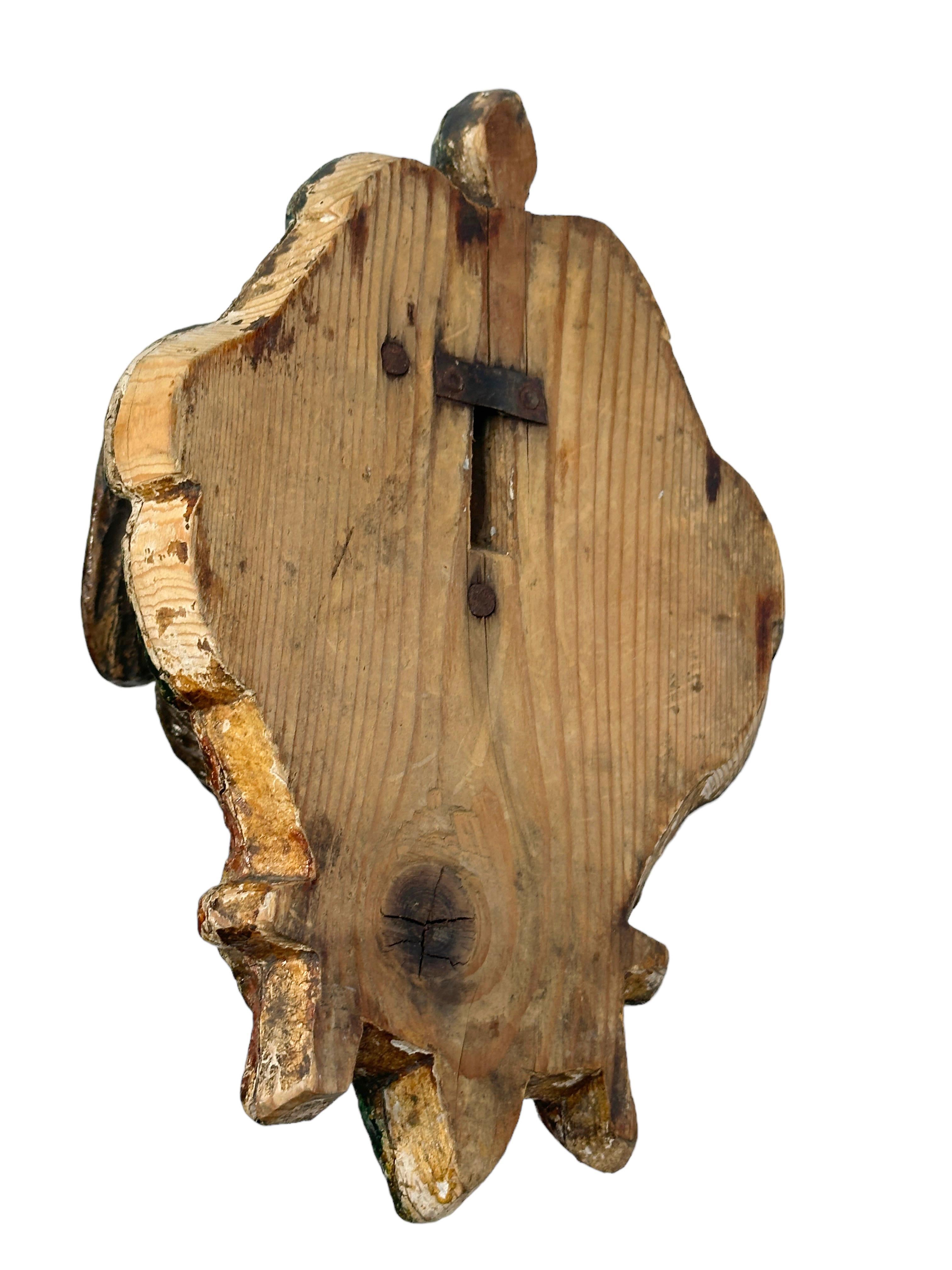 Jagdhund Kopf Black Forest Hand geschnitzt Folk Art Holz Trophäe, 19. im Angebot 4