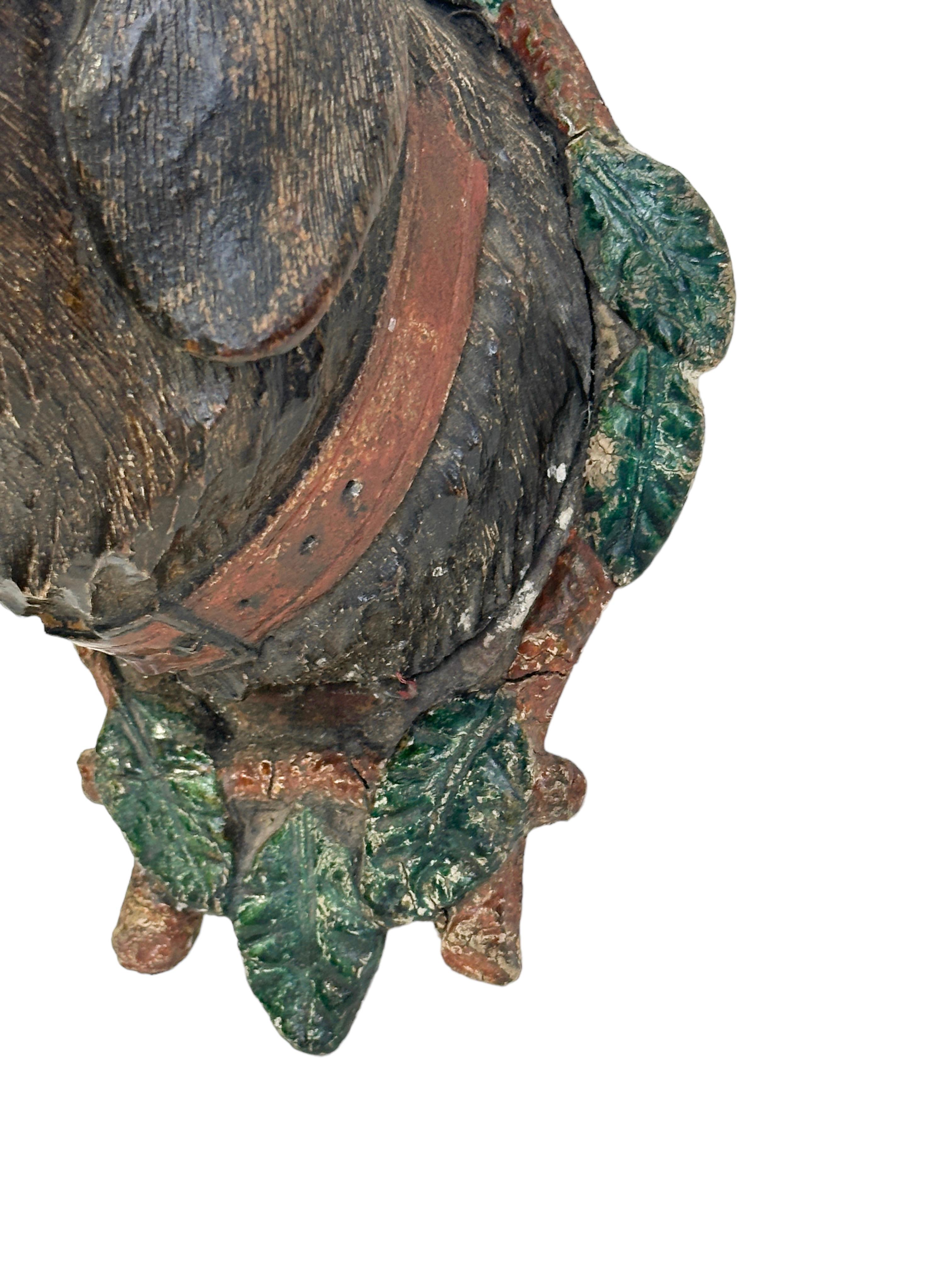Jagdhund Kopf Black Forest Hand geschnitzt Folk Art Holz Trophäe, 19. im Zustand „Gut“ im Angebot in Nuernberg, DE