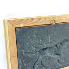 Chien de chasse Art mural en métal dans un cadre, Tchécoslovaquie 1950s