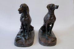 Hunting dog sculptures by Alfred Jacquemart