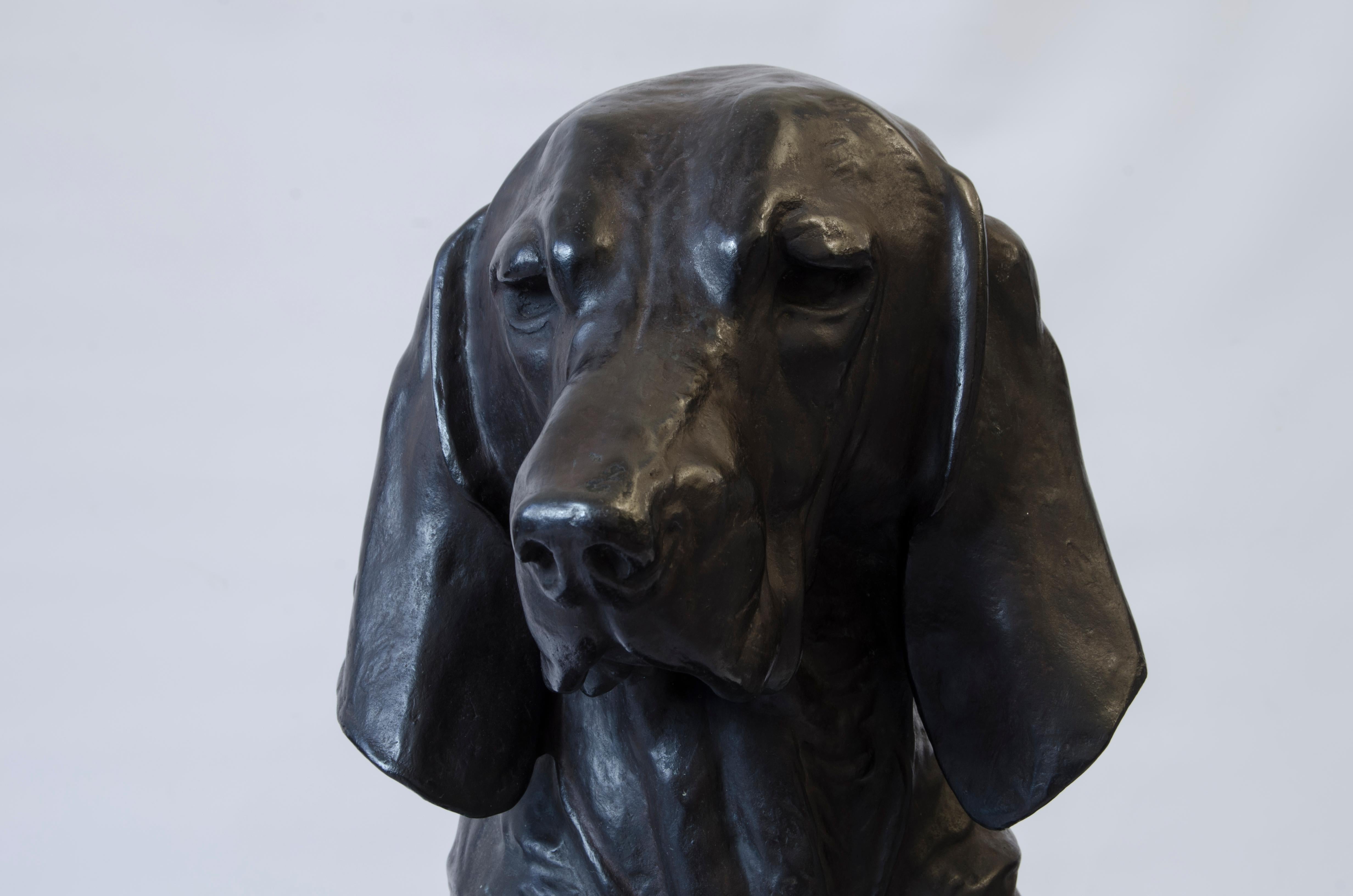 Romantic Hunting dog sculptures by Alfred Jacquemart For Sale