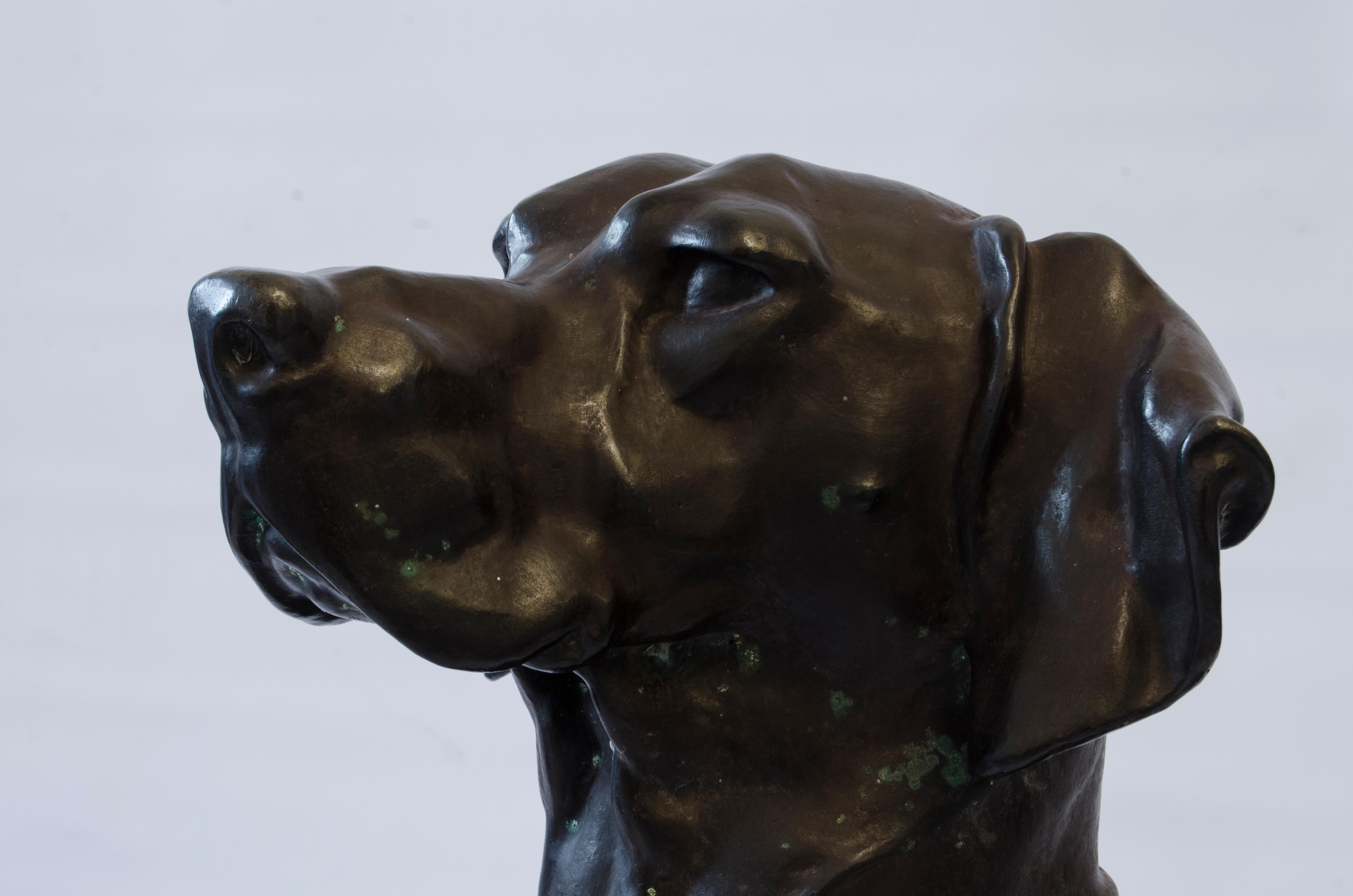 Hunting dog sculptures by Alfred Jacquemart In Good Condition For Sale In Ciudad Autónoma Buenos Aires, C