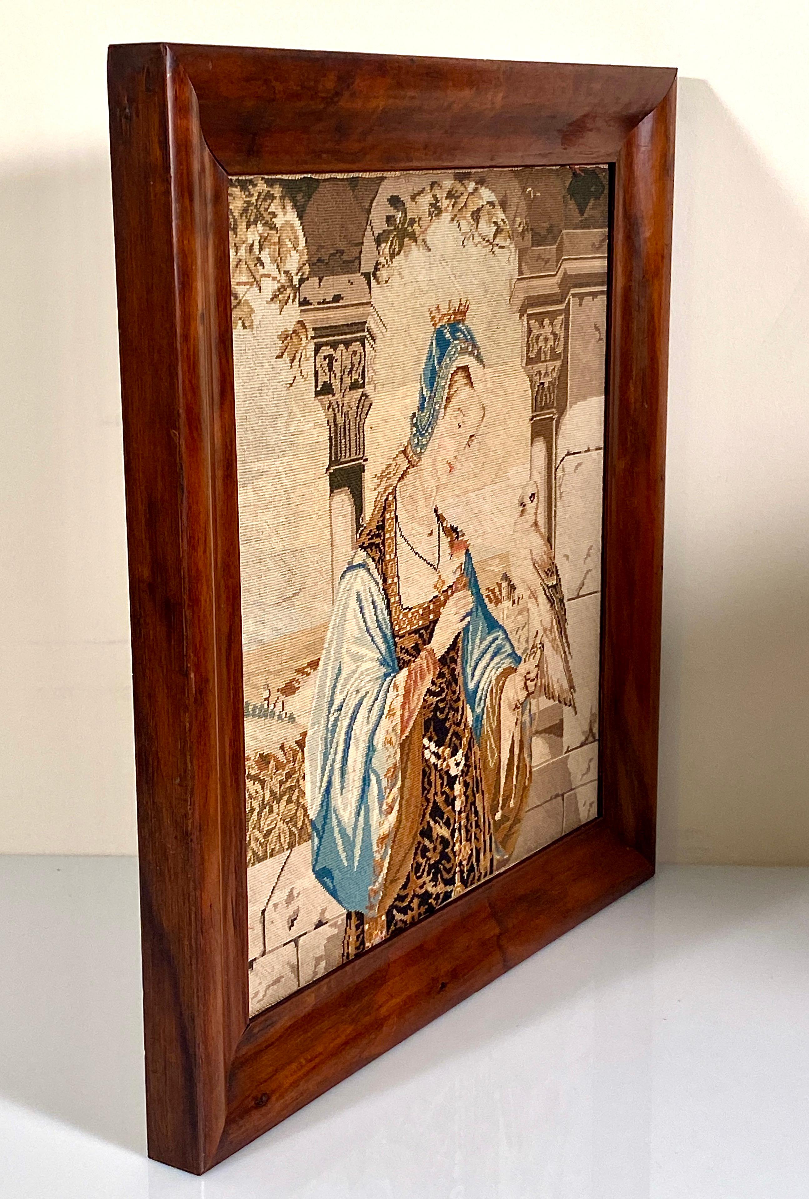 Cetrería de Caza Tapiz Bordado Retrato Femenino Clásico Lana, circa 1890 en venta 11