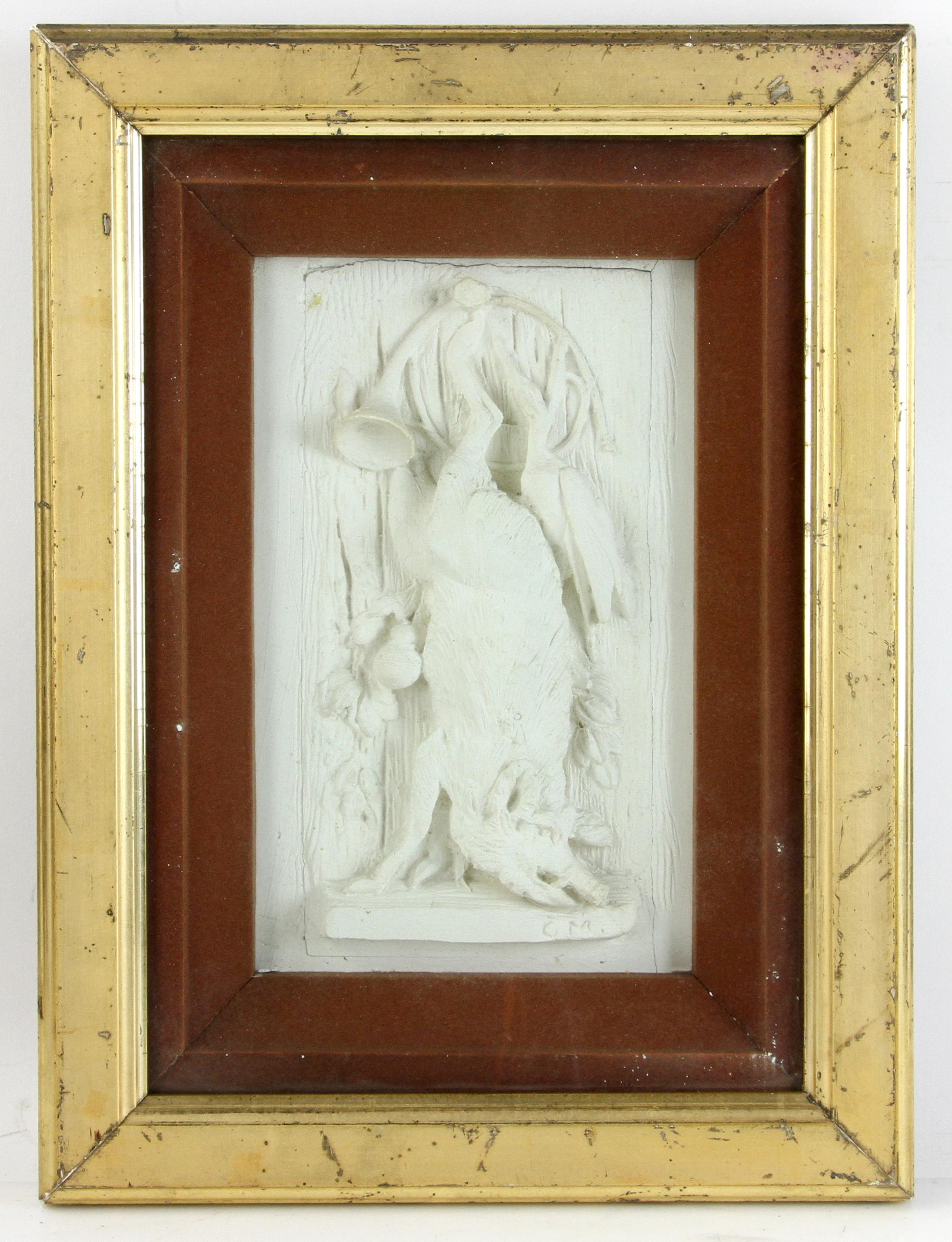 20th Century  German Hunting Motif Framed Plaster Reliefs For Sale