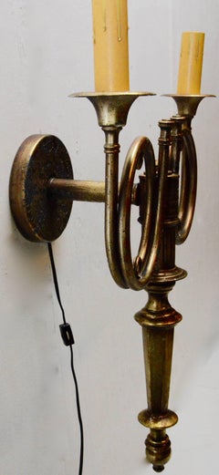 Hunting Horn Electrified Wall Sconce