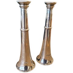 Vintage 'Hunting Horn' Sterling Silver Salt and Pepper Pots, 1934