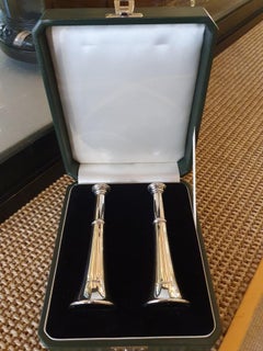 salière et poivrière en argent sterling "Corne de chasse":: 1934