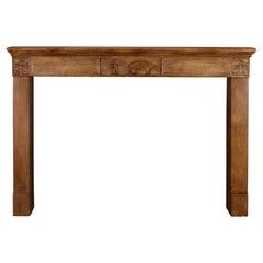 Hunting Lodge Accent - French Antique Stone Fireplace Mantel With Patina