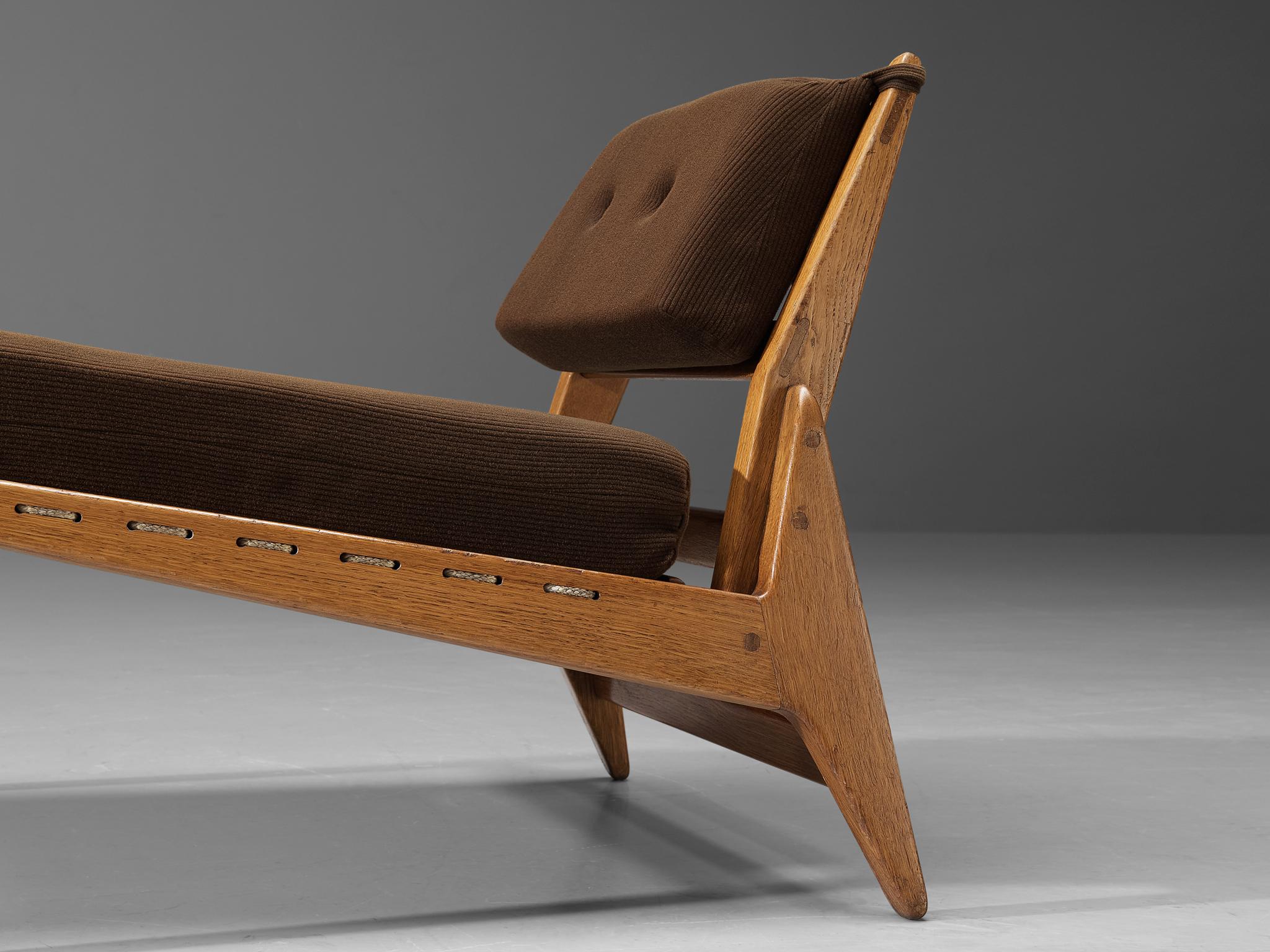  'Hunting' Lounge Chairs with Ottoman in Solid Oak 4