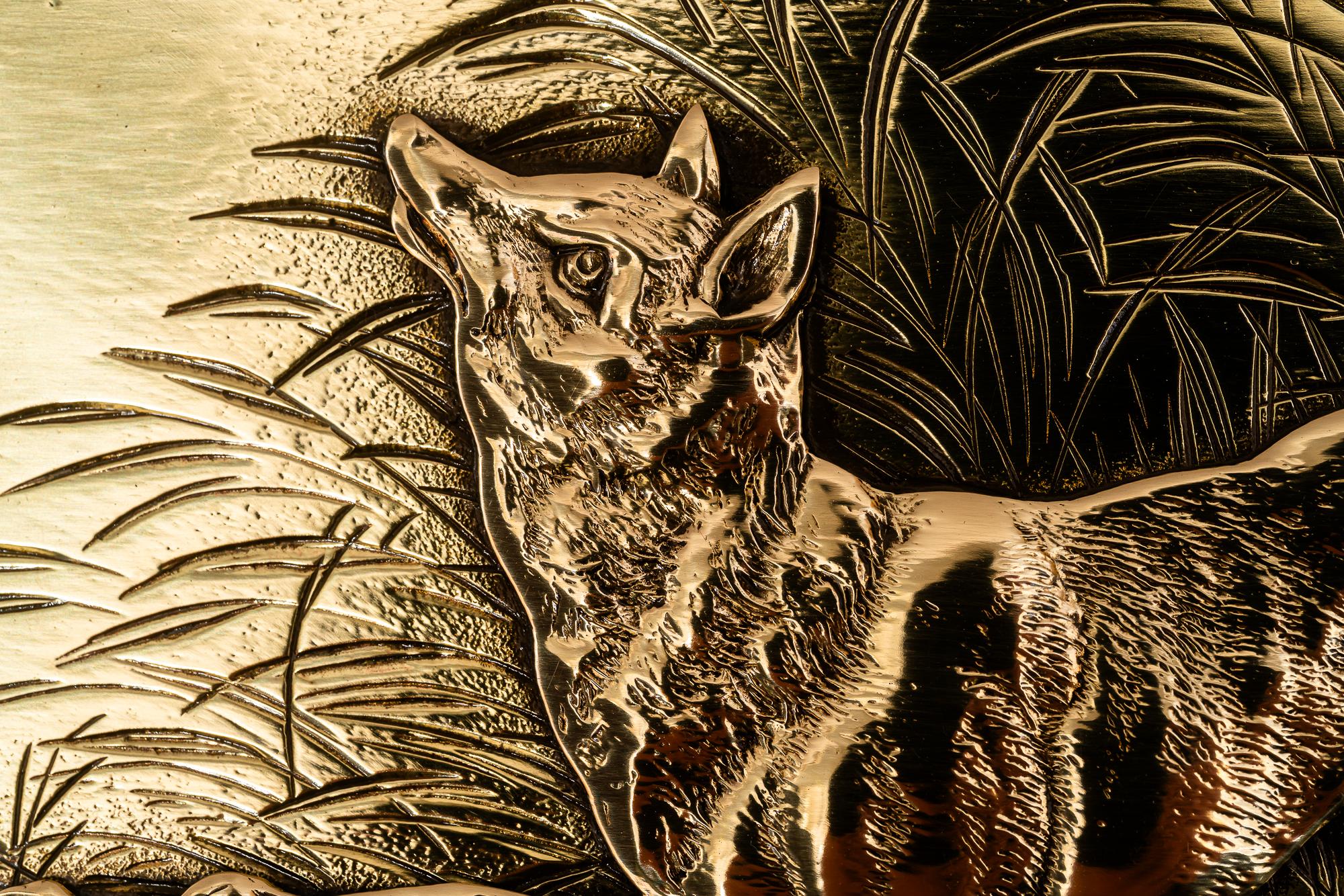 Hunting motiv art deco brass box vienna around 1920s For Sale 8