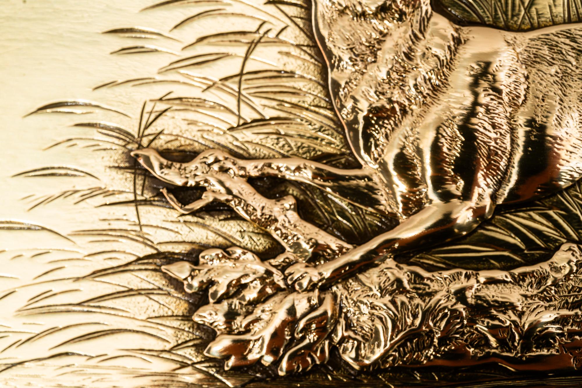 Hunting motiv art deco brass box vienna around 1920s For Sale 10