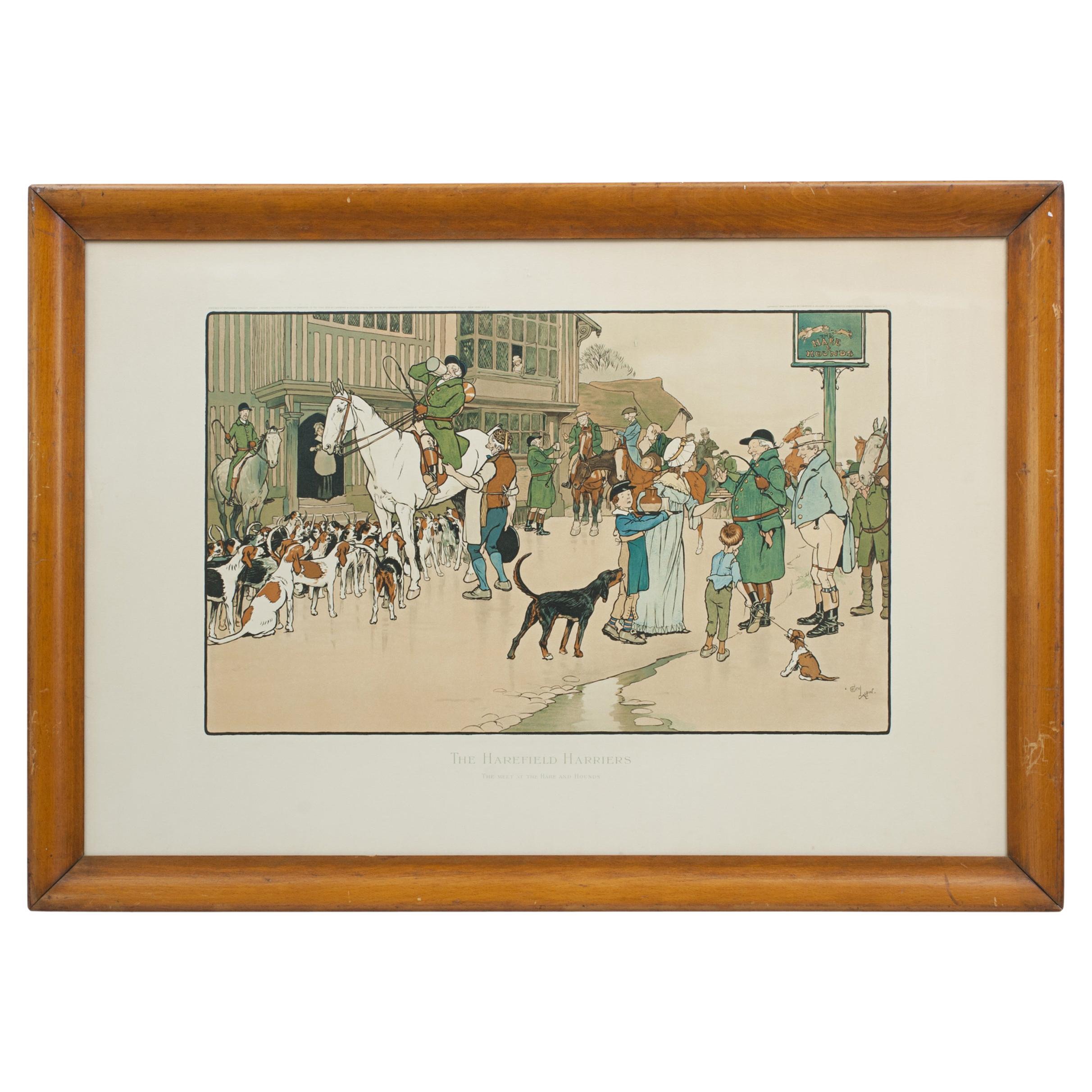 Hunting Picture After Cecil Aldin, Harefield Harriers. Fox Hunting. Sporting Art For Sale