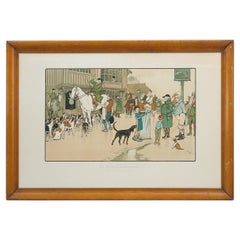 Antique Hunting Picture After Cecil Aldin, Harefield Harriers. Fox Hunting. Sporting Art