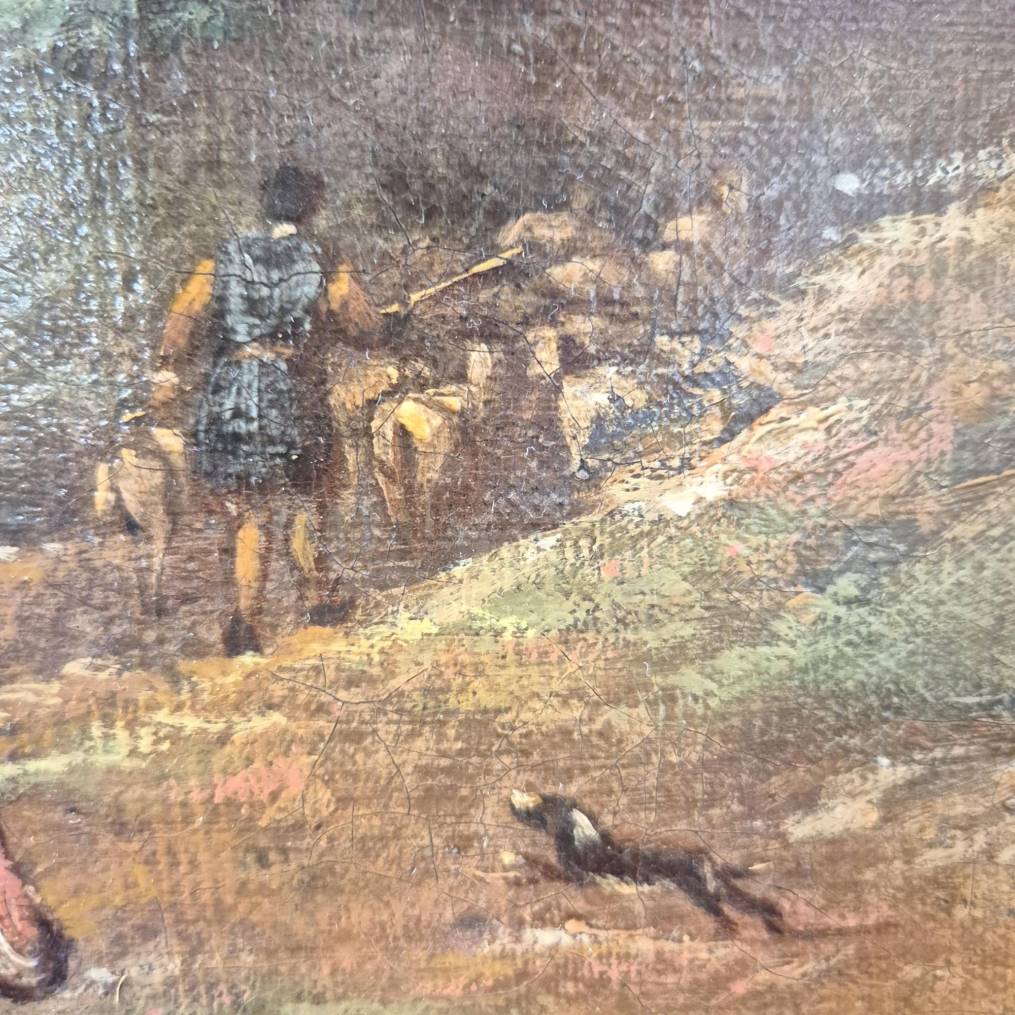 Scena di caccia, 18° secolo, Olio su tela In condizioni buone in vendita a NICE, FR