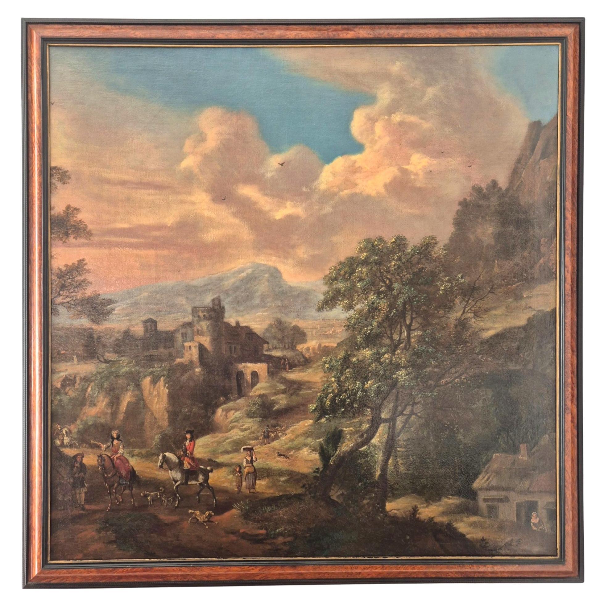 Scena di caccia, 18° secolo, Olio su tela