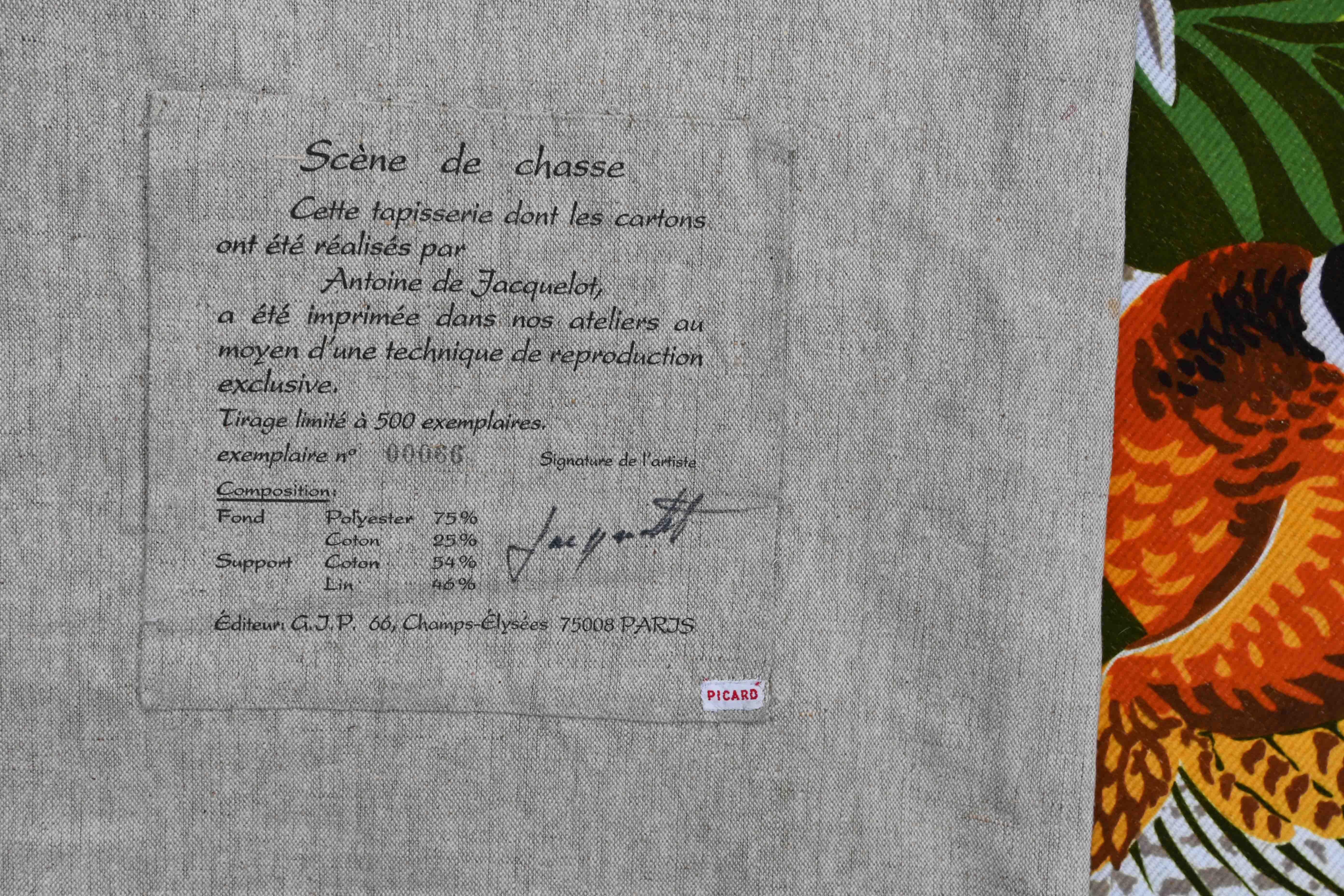 Jagdszene, Antoine De Jacquelot, Wandteppich Atelier Picard GJP Paris - N° 1531 im Angebot 1