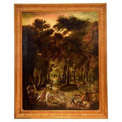 Hunting Scene, Oil on Canvas, Possibly Spanish School, 17th Century
